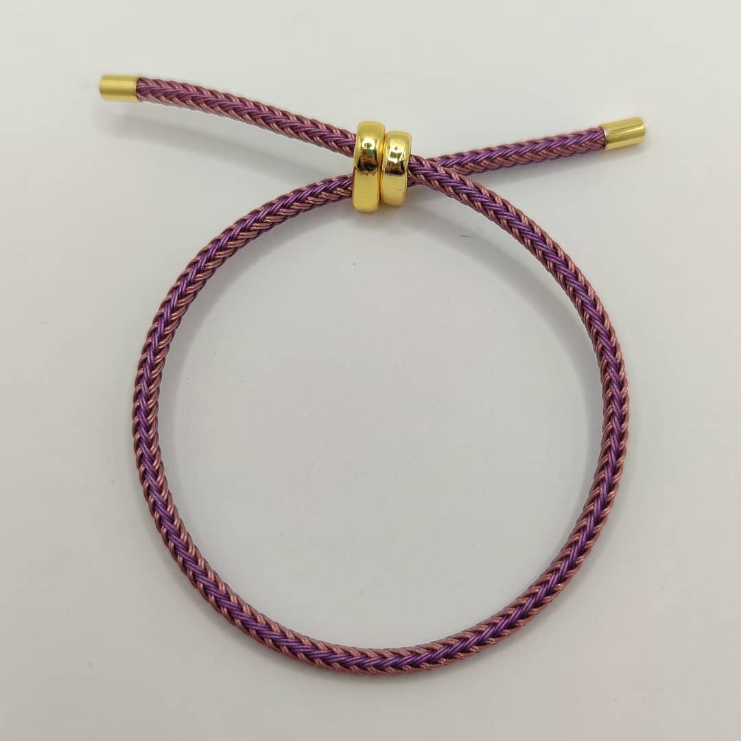 PULSERA AJUSTABLE LILA Y ROSADO