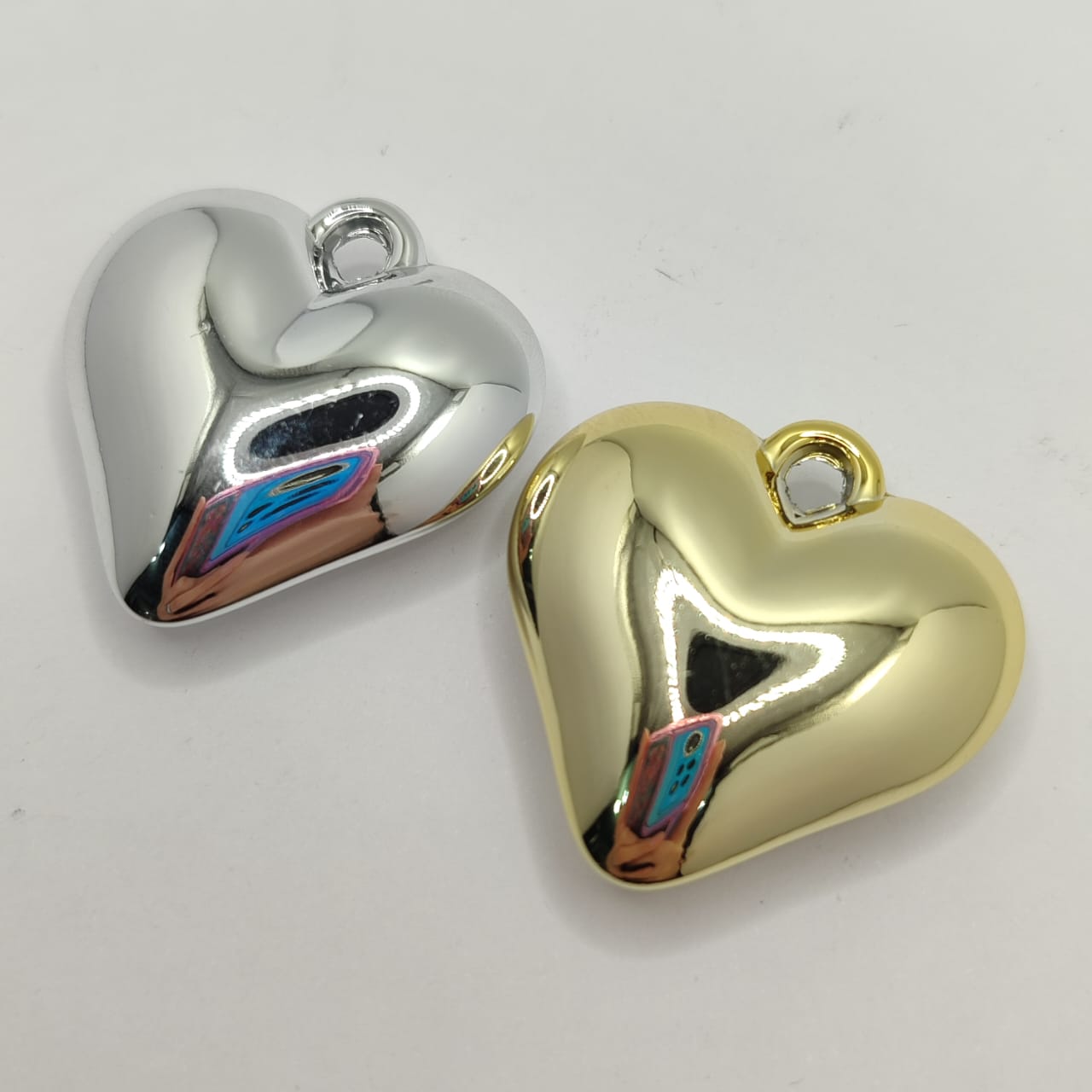 BOLSA 2 UND CORAZON DORADO Y PLATEADO
