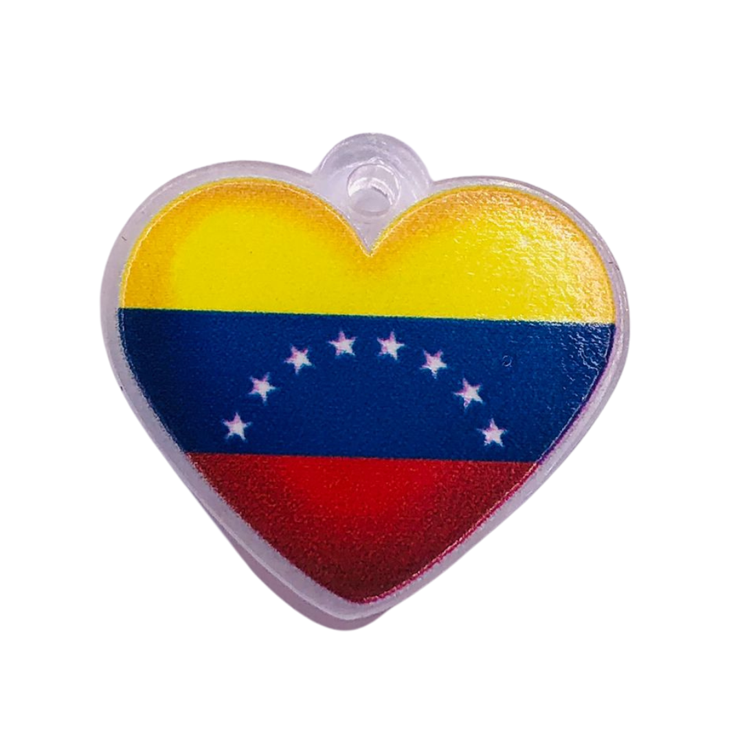 DIJE DE RESINA CORAZON VENEZUELA