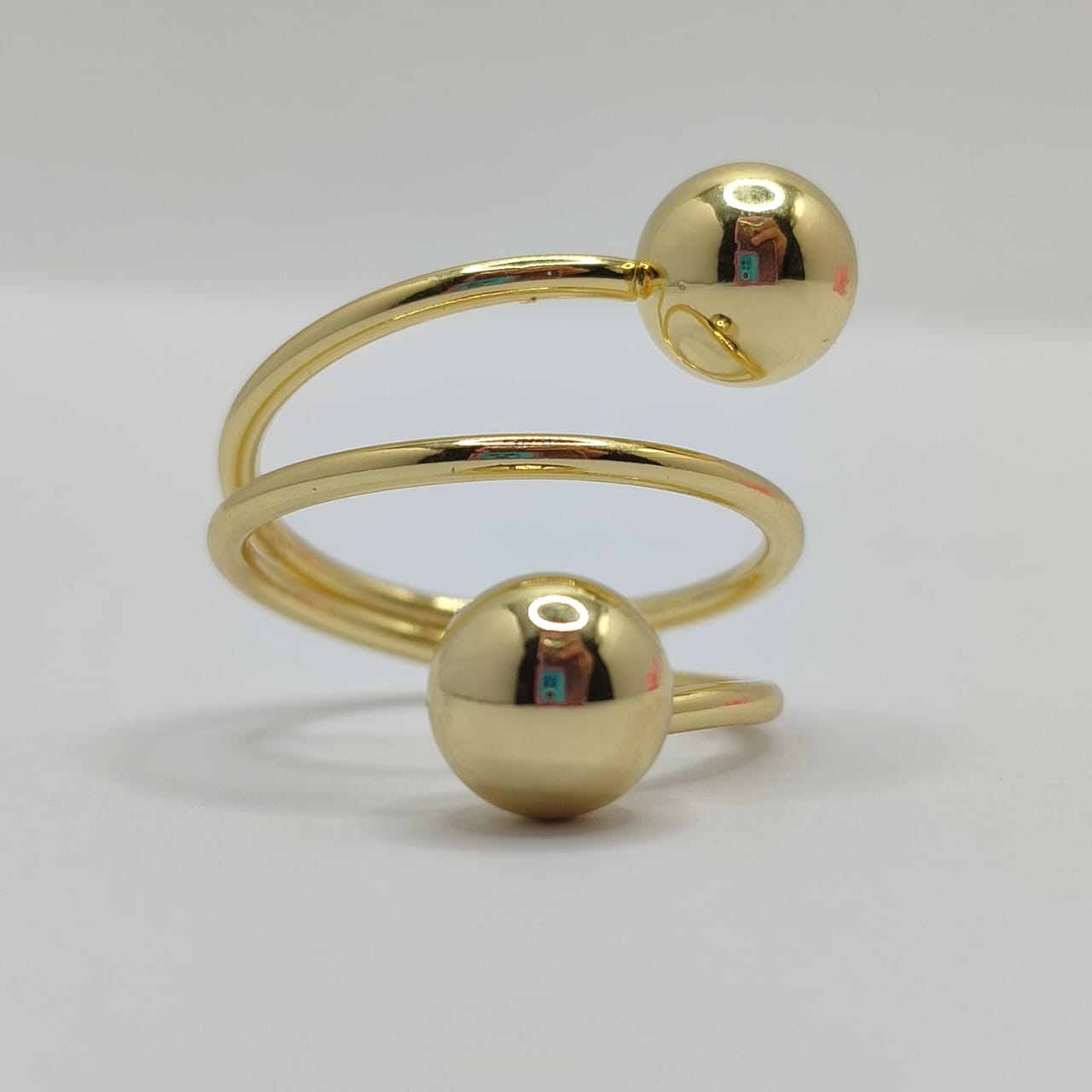 ANILLO AJUSTABLE ESPIRAL DOS ESFERAS