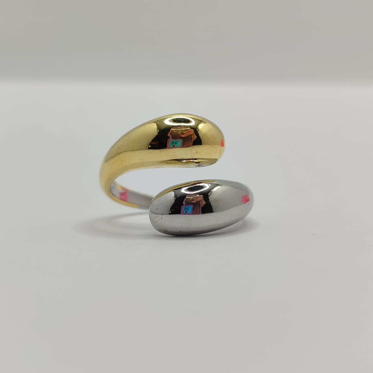 ANILLO AJUSTABLE DOS ESPIRALES DORADO Y PLATEADO