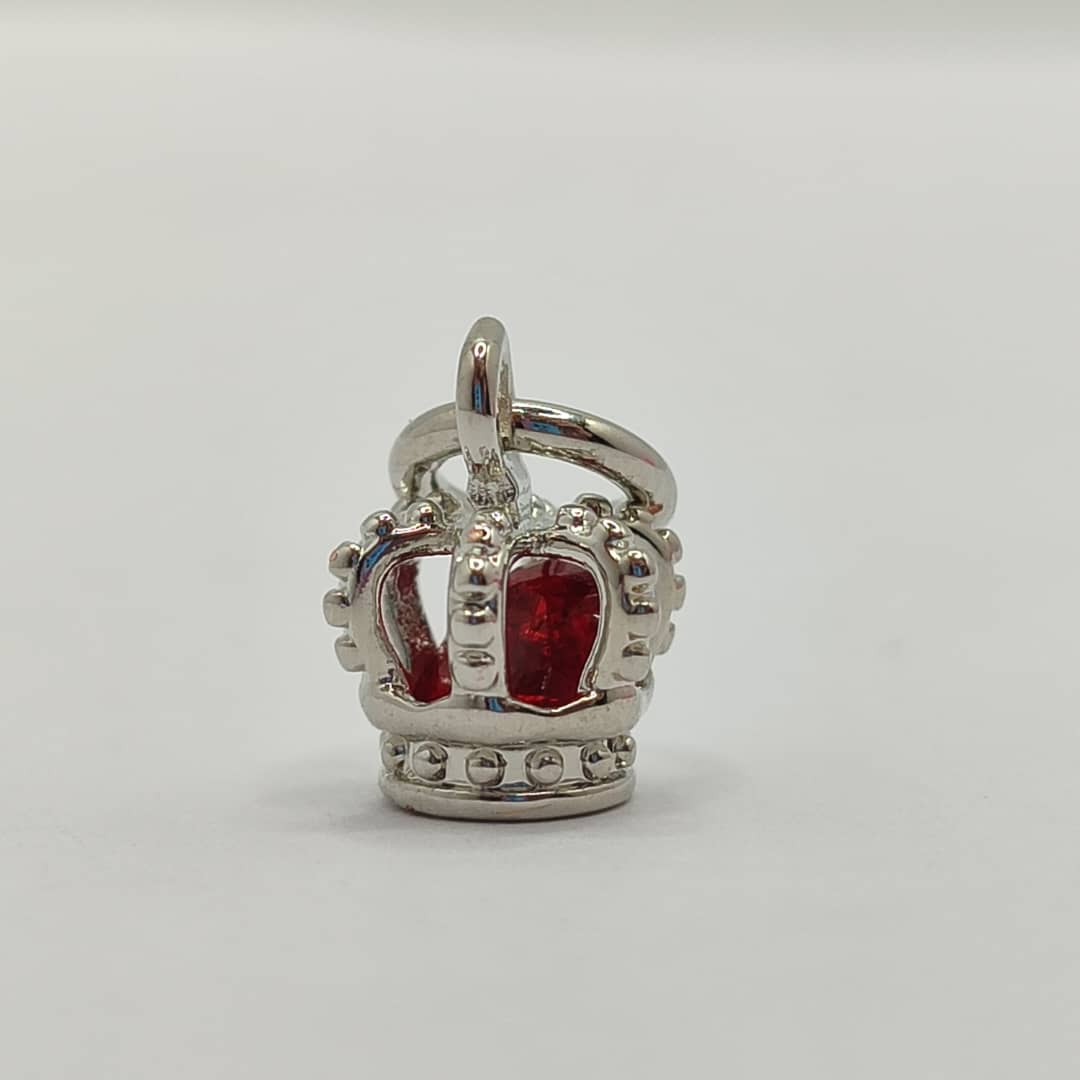 CIRCON DIJE CORONA PLATEADA CRISTAL ROJO