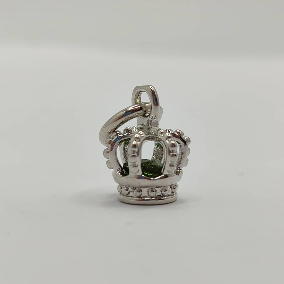 CIRCON DIJE CORONA PLATEADA CRISTAL VERDE