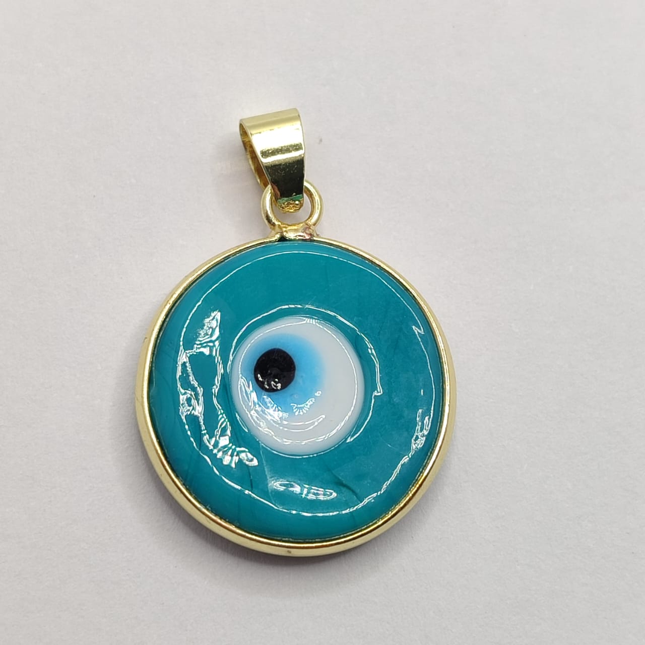 DIJE OJO TURCO TURQUESA 15MM