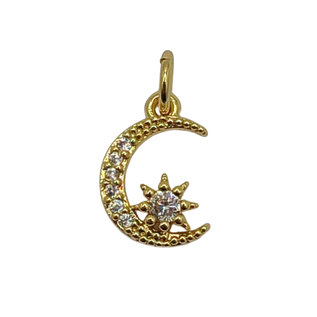 DIJE CIRCON LUNA Y ESTRELLA MINI