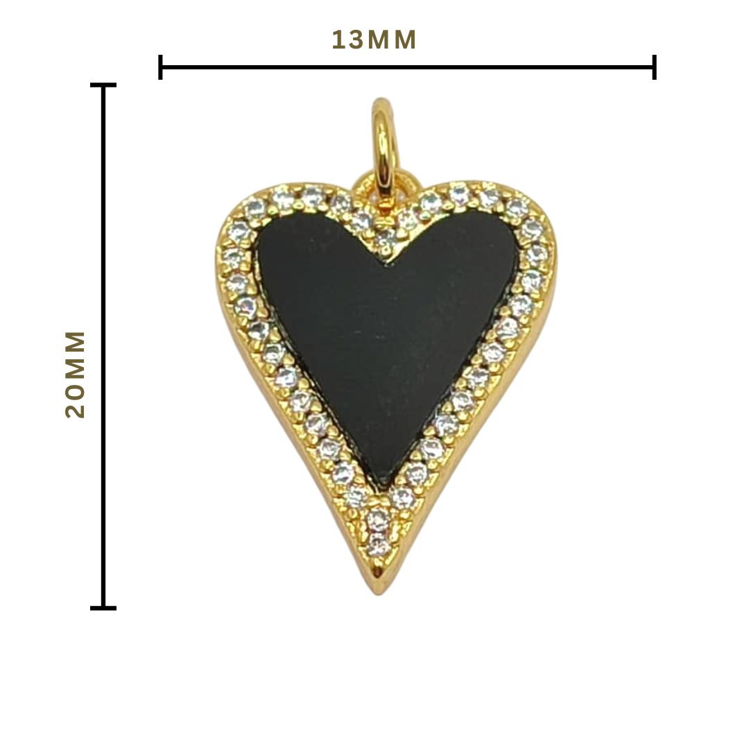 DIJE CIRCON CORAZON NEGRO 3