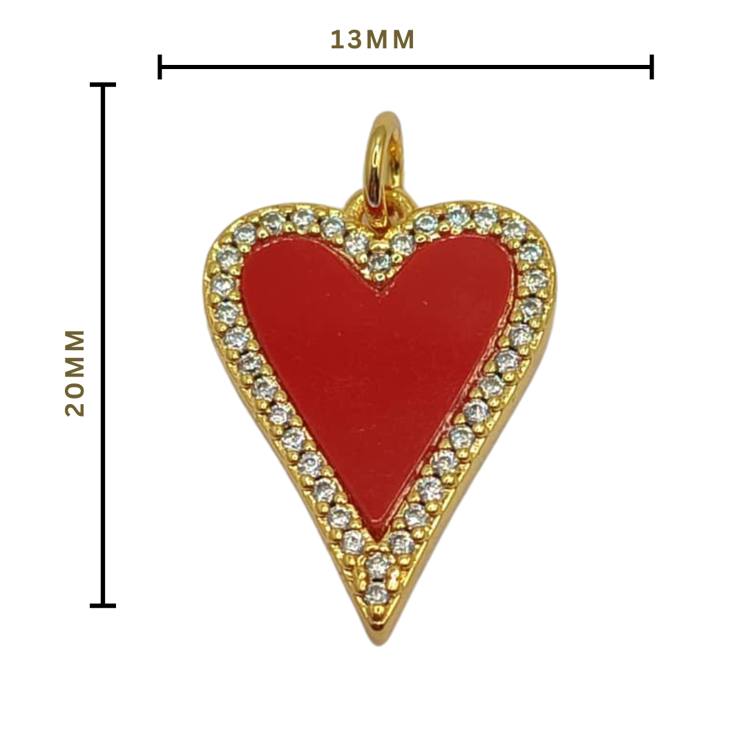 DIJE CIRCON CORAZON ROJO 3