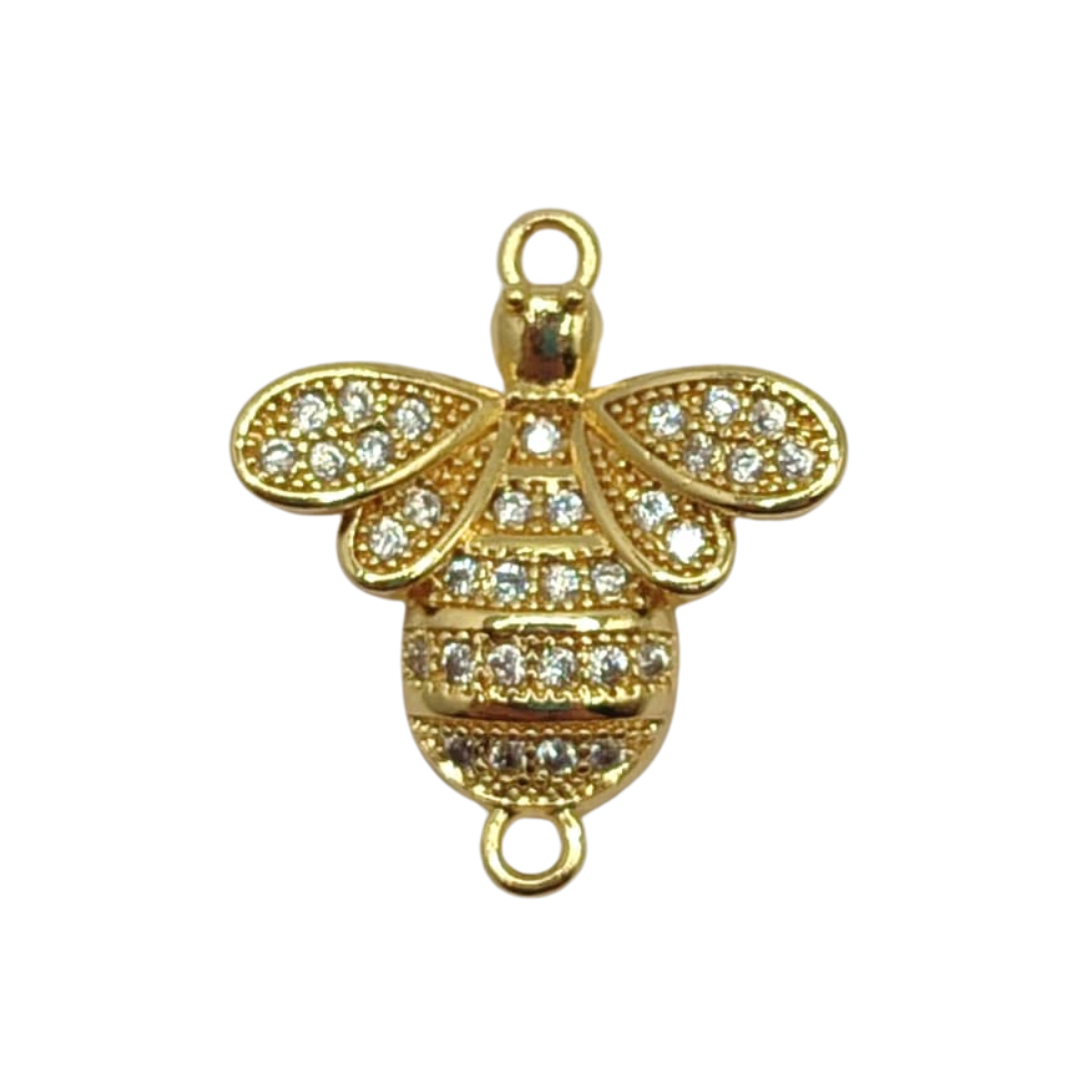 CIRCON CONECTOR ABEJA CON CRISTALES TRANSPARENTES