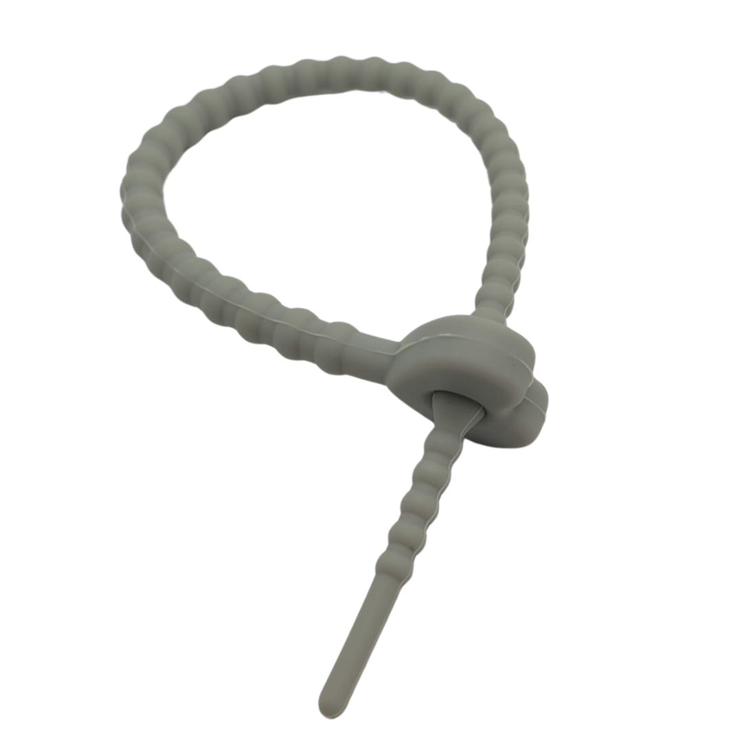 PULSERA DE SILICON CON CORAZON GRIS