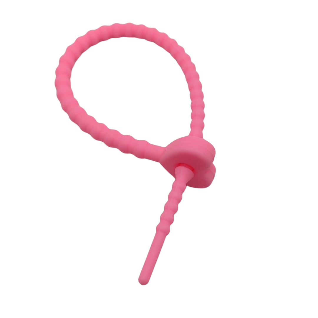 PULSERA DE SILICON CON CORAZON FUCSIA NEON
