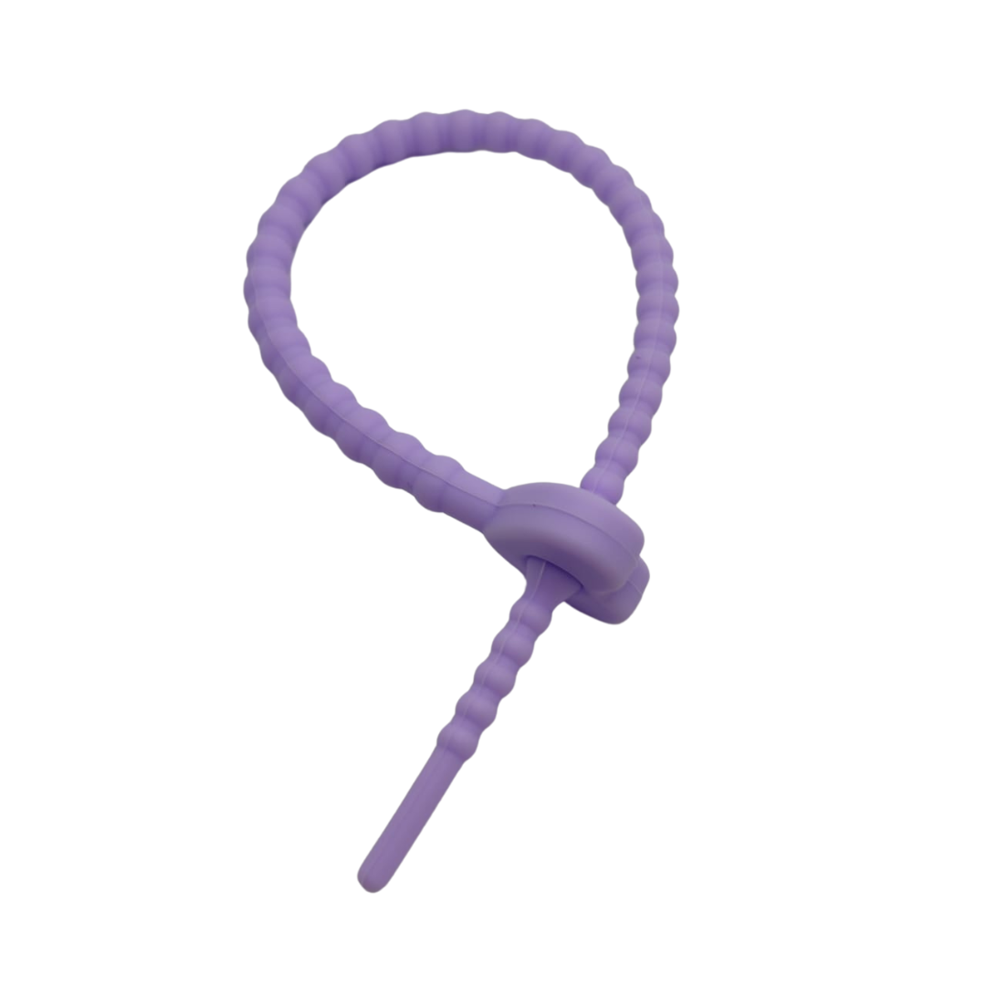 PULSERA DE SILICON CON CORAZON LILA
