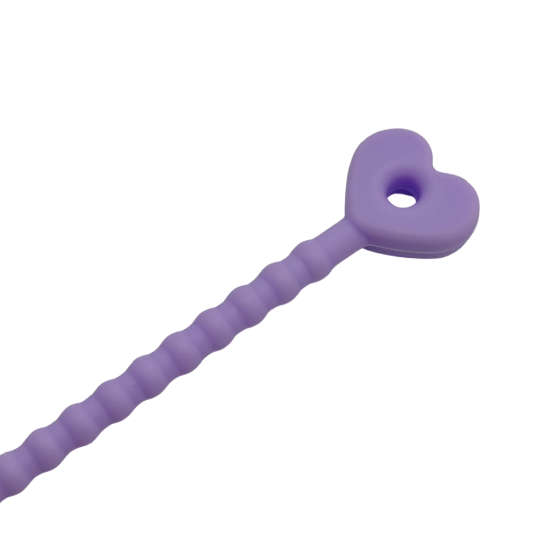 PULSERA DE SILICON CON CORAZON LILA 2