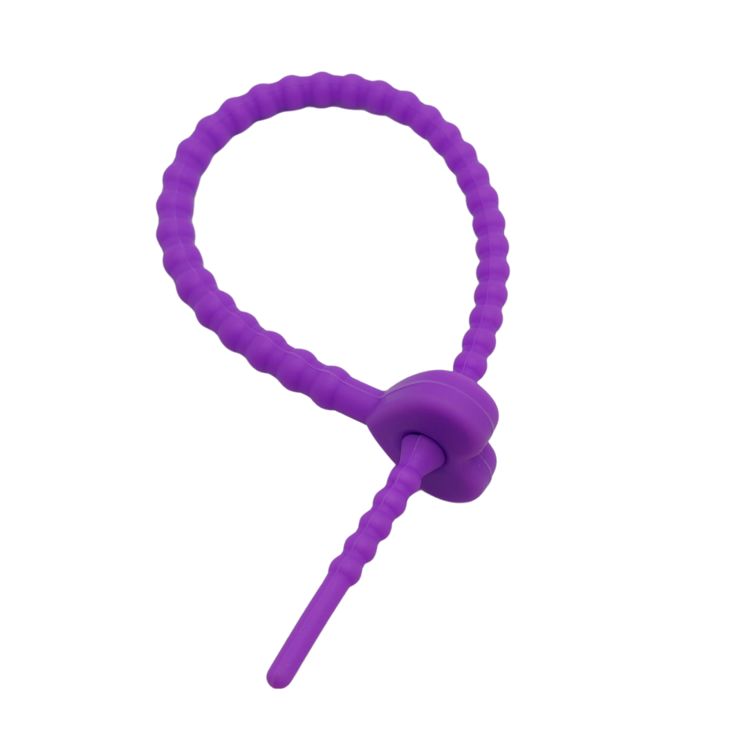 PULSERA DE SILICON CON CORAZON MORADO