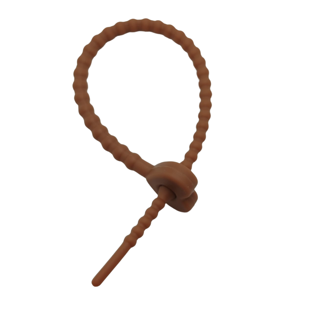 PULSERA DE SILICON CON CORAZON MARRON