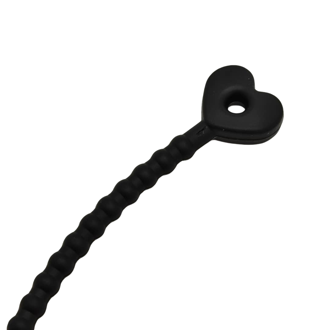 PULSERA DE SILICON CON CORAZON NEGRA 2