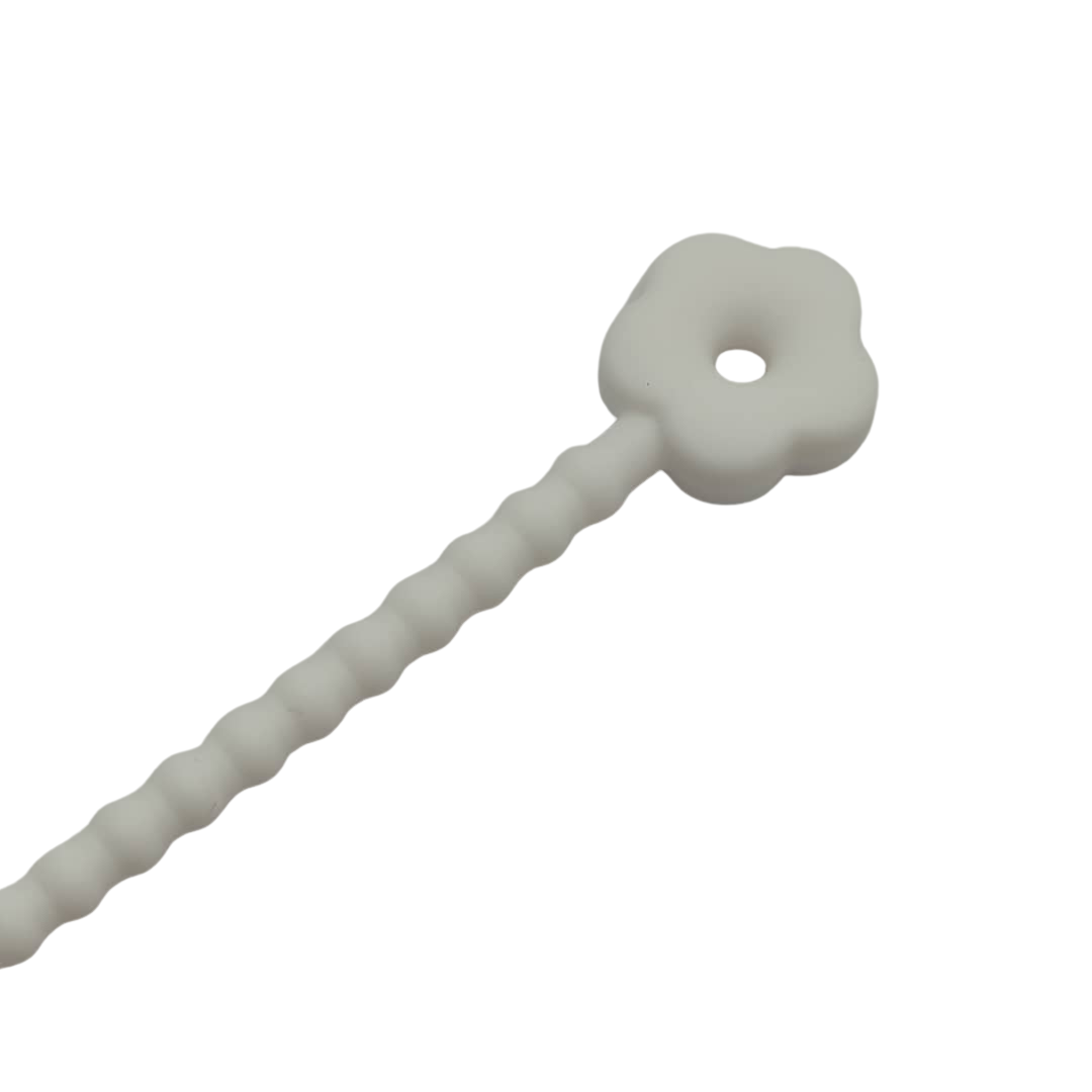 PULSERA DE SILICON CON FLOR BLANCA 2