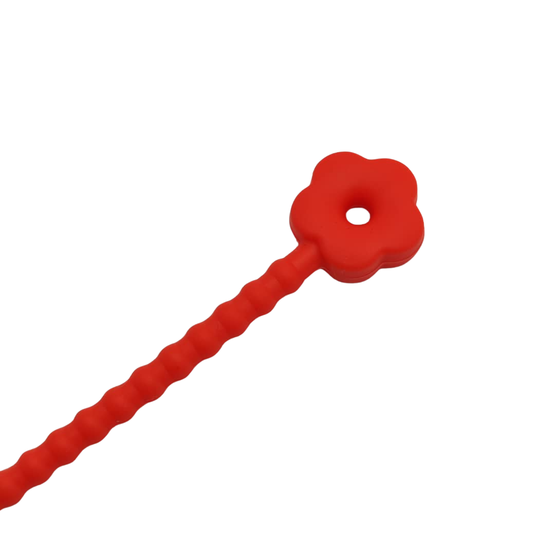 PULSERA DE SILICON CON FLOR ROJA 2