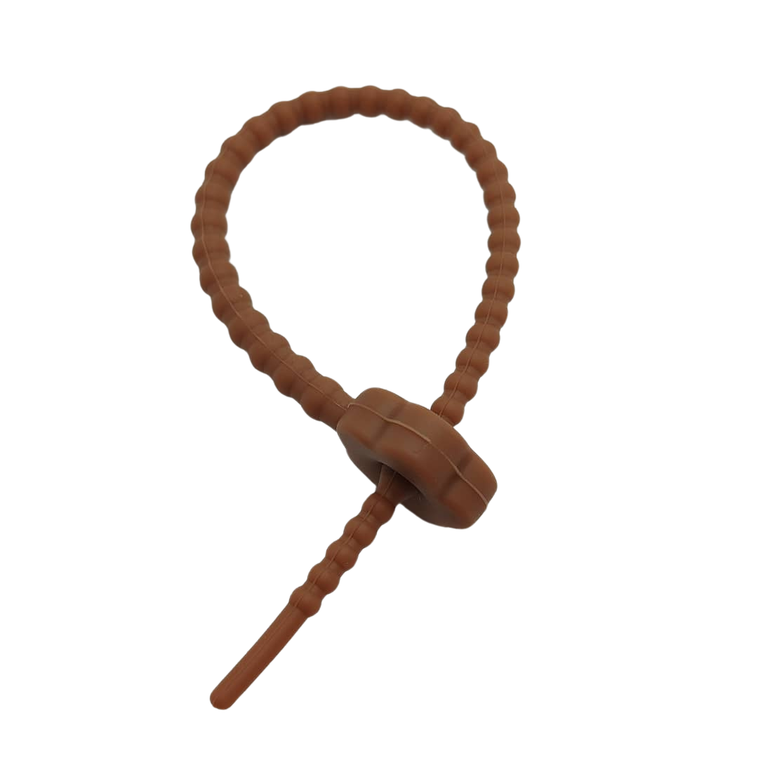 PULSERA DE SILICON CON FLOR MARRON