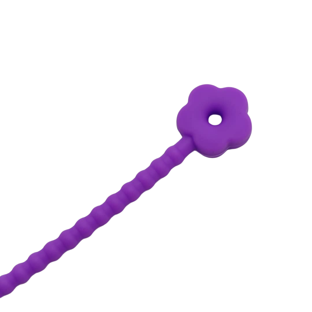 PULSERA DE SILICON CON FLOR MORADA 2