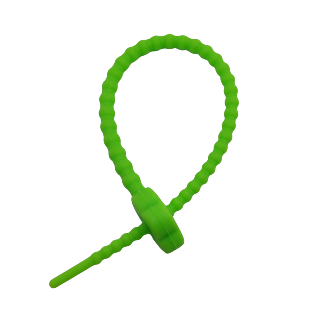 PULSERA DE SILICON CON FLOR VERDE