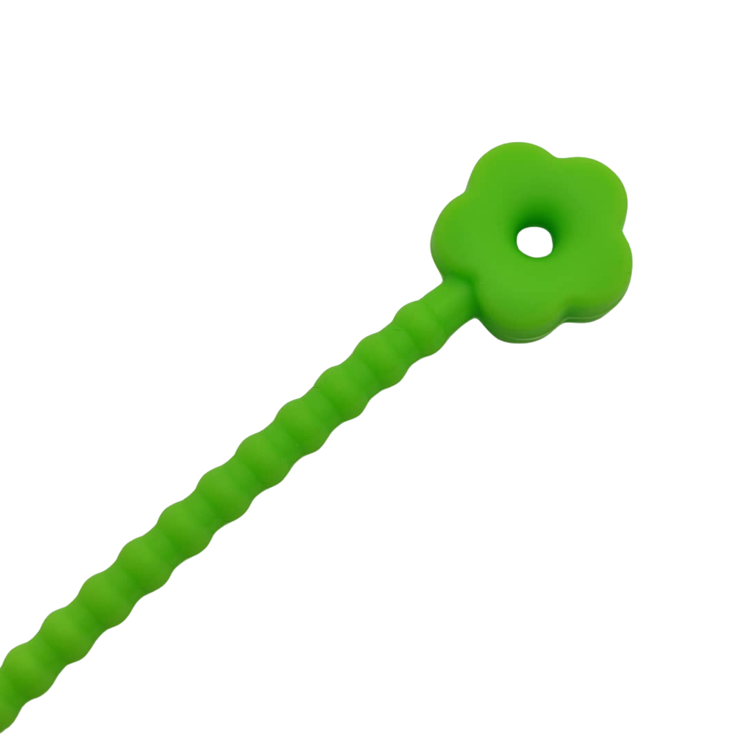 PULSERA DE SILICON CON FLOR VERDE 2