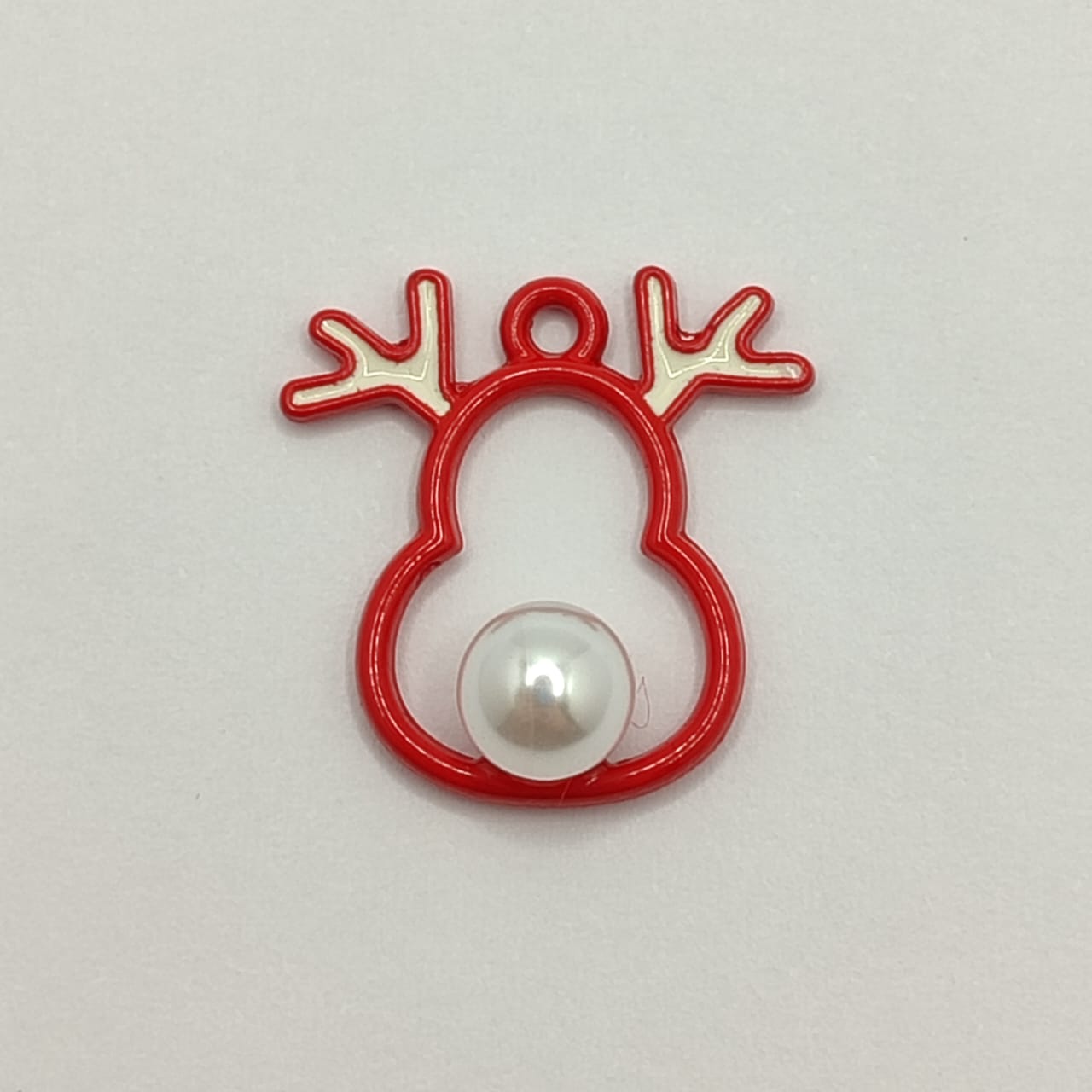 NAVIDAD DIJE RENO HUECO ROJO CON NARIZ DE PERLA