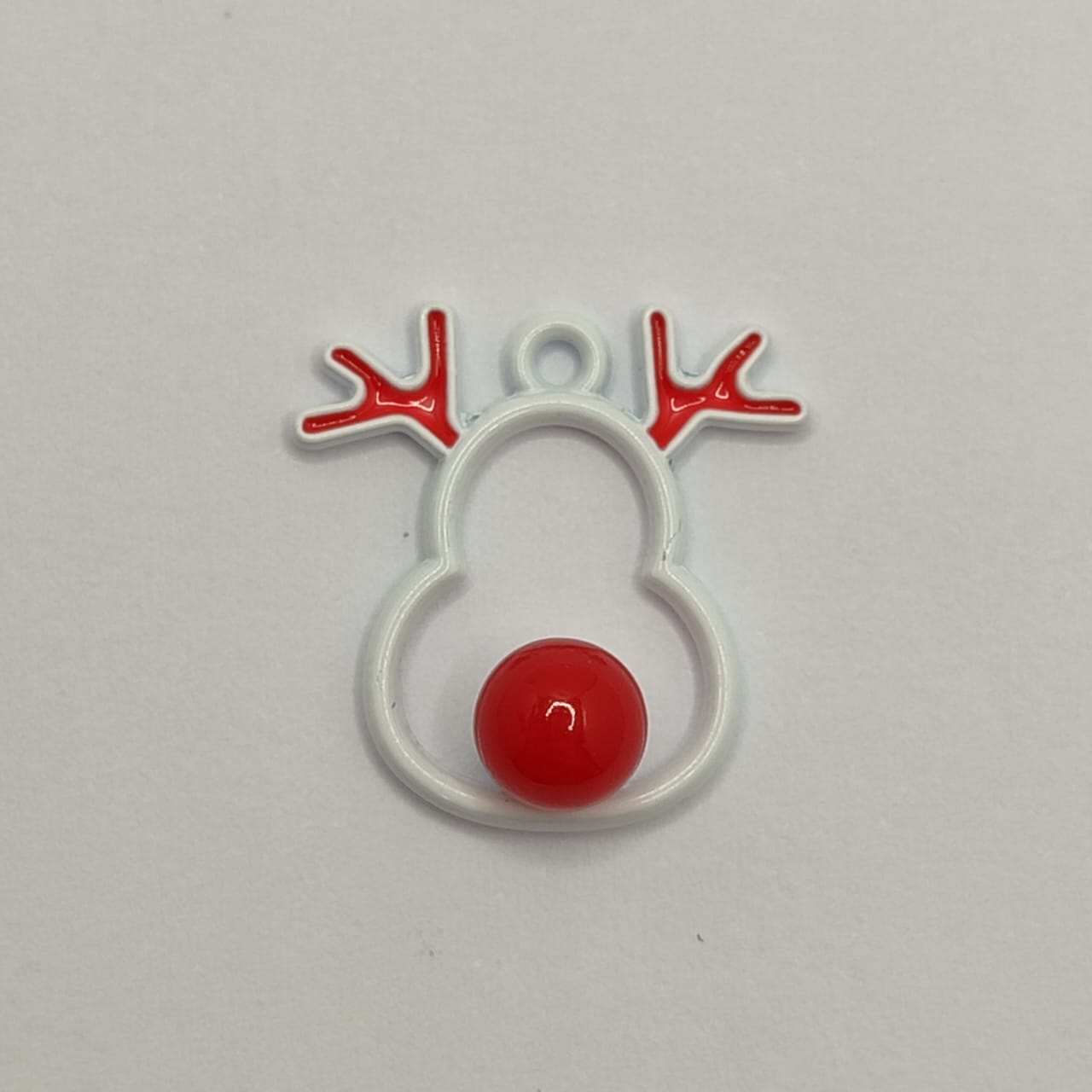 NAVIDAD DIJE RENO HUECO BLANCO CON NARIZ ROJA