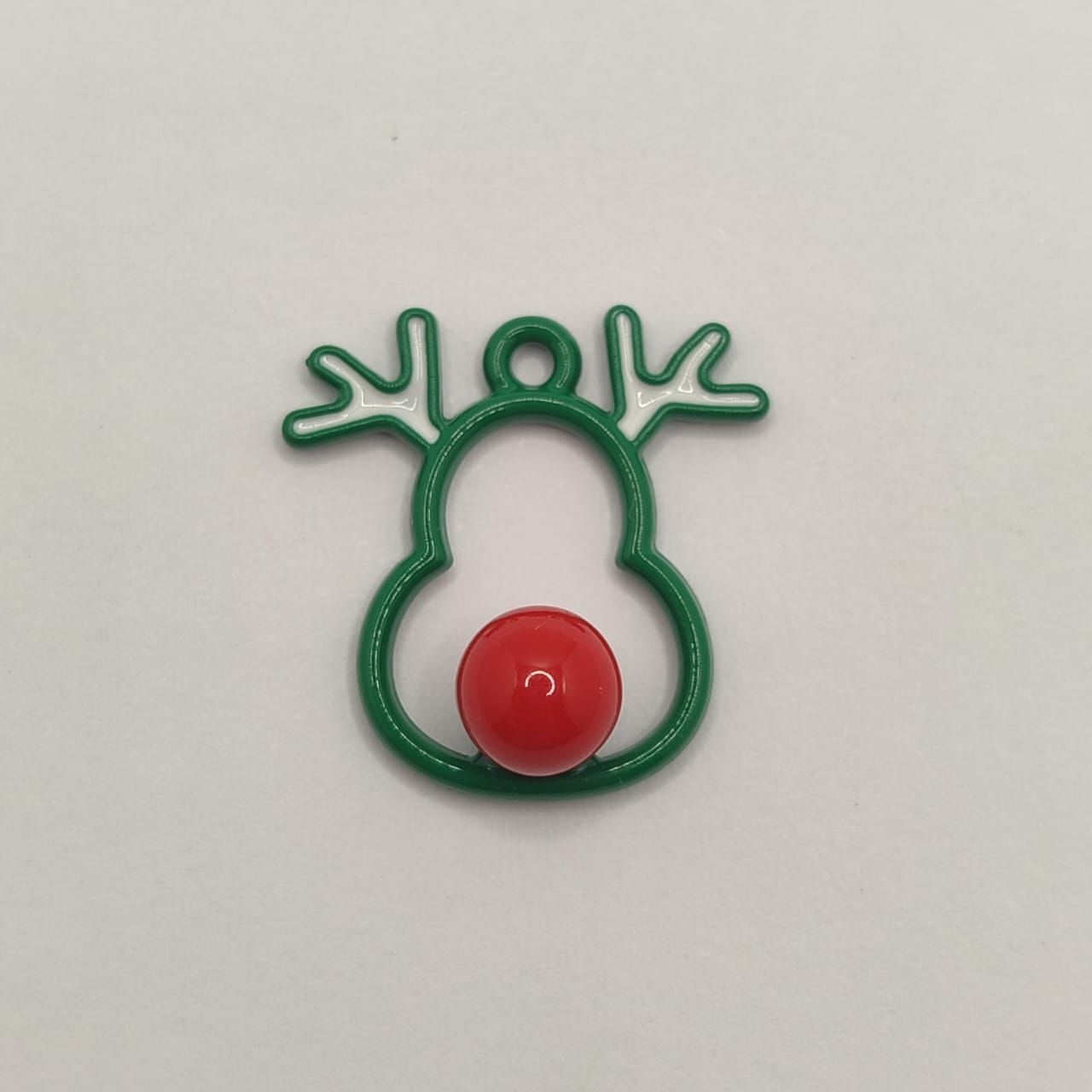 NAVIDAD DIJE RENO HUECO VERDE CON NARIZ ROJA