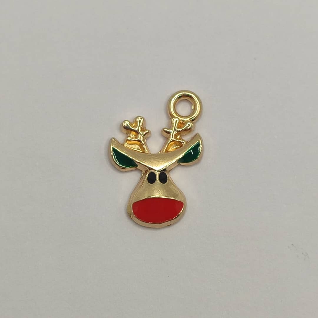 NAVIDAD DIJE RENO DORADO CON NARIZ ROJA PEQ