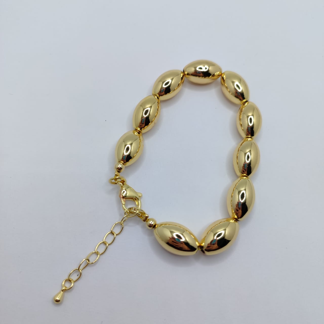 PULSERA DE CUENTAS EN FORMA DE ARROZ 10MM