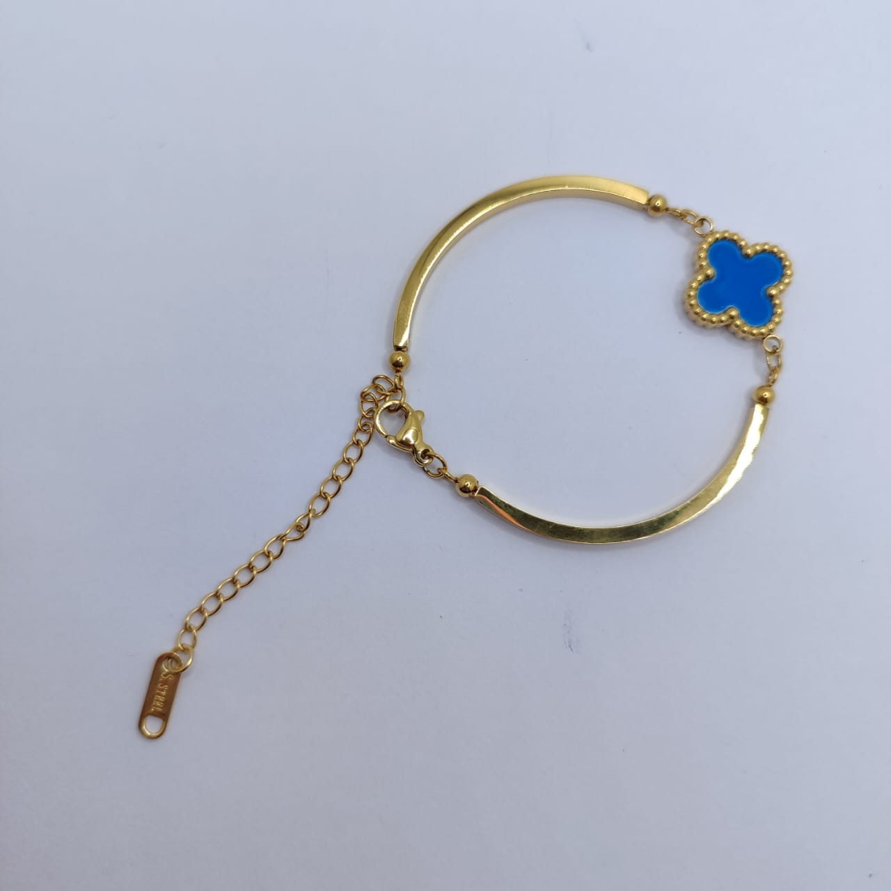 BRAZALETE TREBOL AZUL CLARO