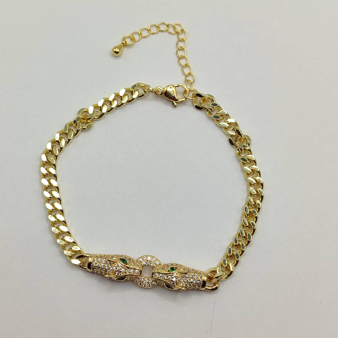 PULSERA CON CONECTOR PUMA DOBLE CON ESLABON CUBANO