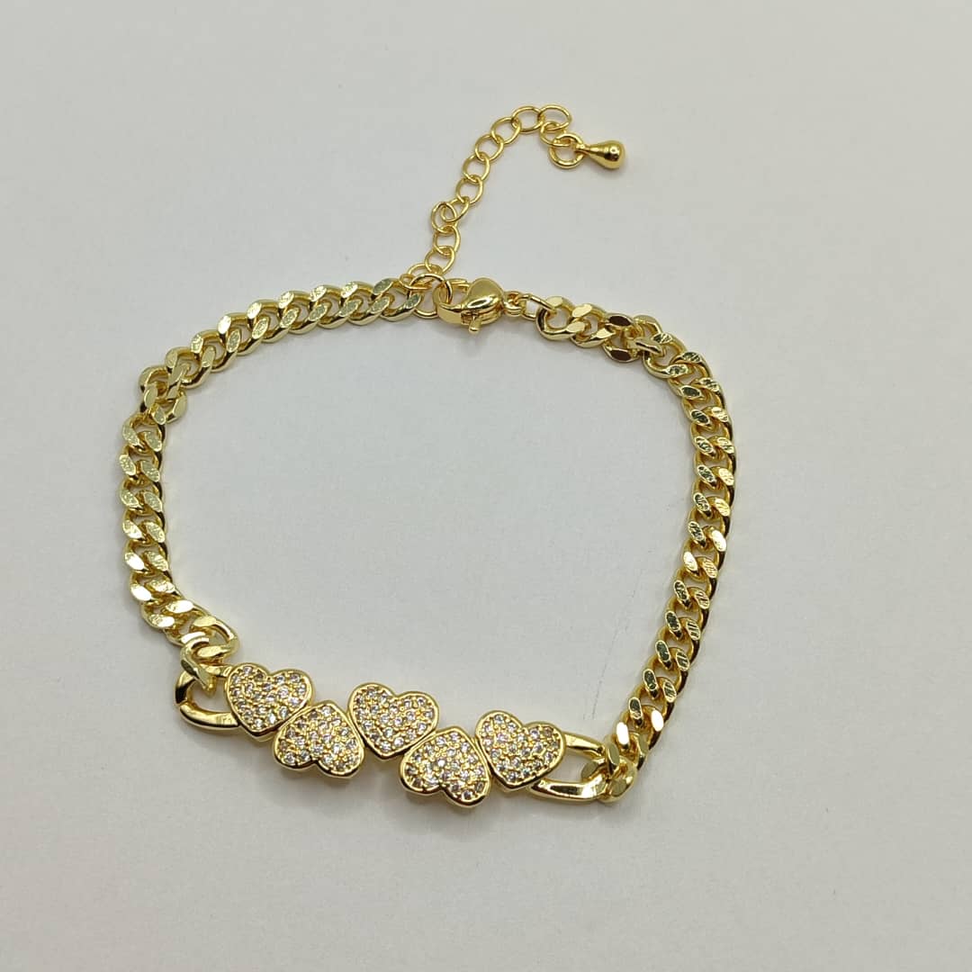 PULSERA ESLABON 5 CORAZON