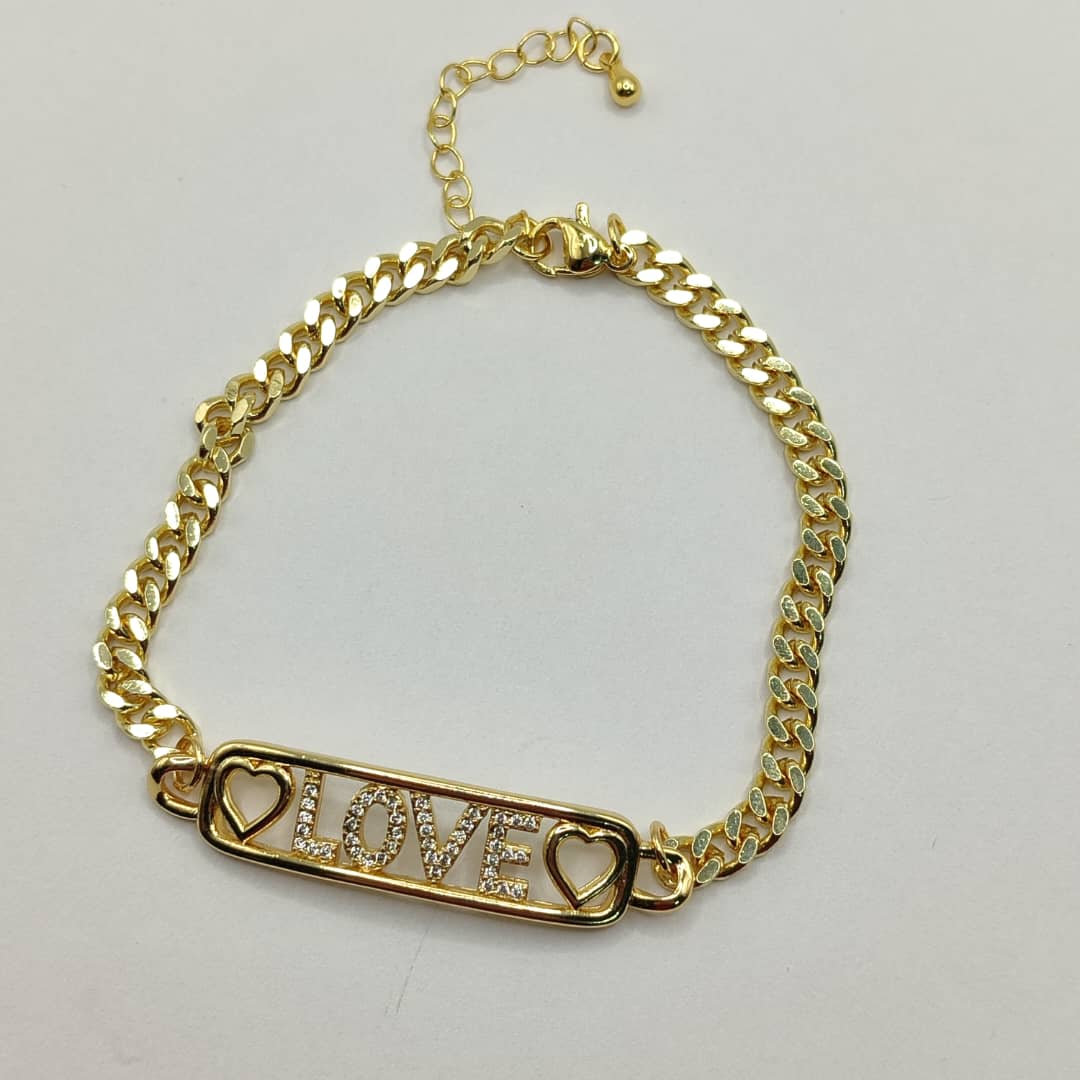 PULSERA CON CONECTOR LOVE ESLABON CUBANO