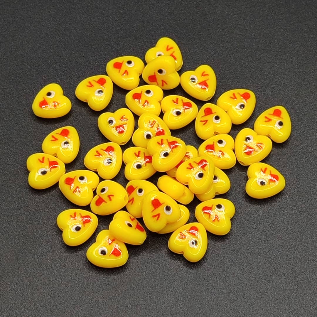 BOLSA 20 UND CORAZON AMARILLO CON CARITA FELIZ