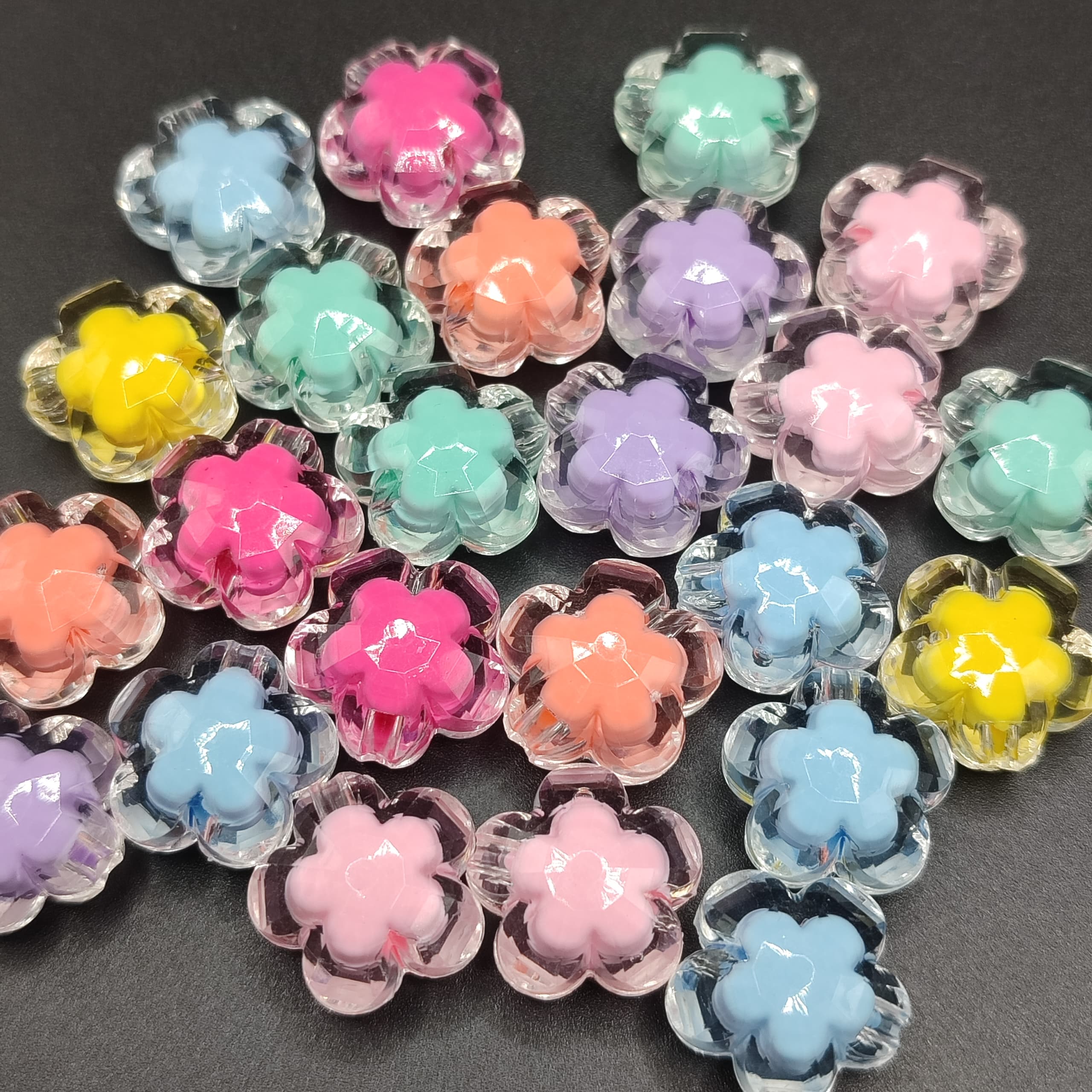 BOLSA 5 UND FLORES TRANSLUCIDAS DE COLORES