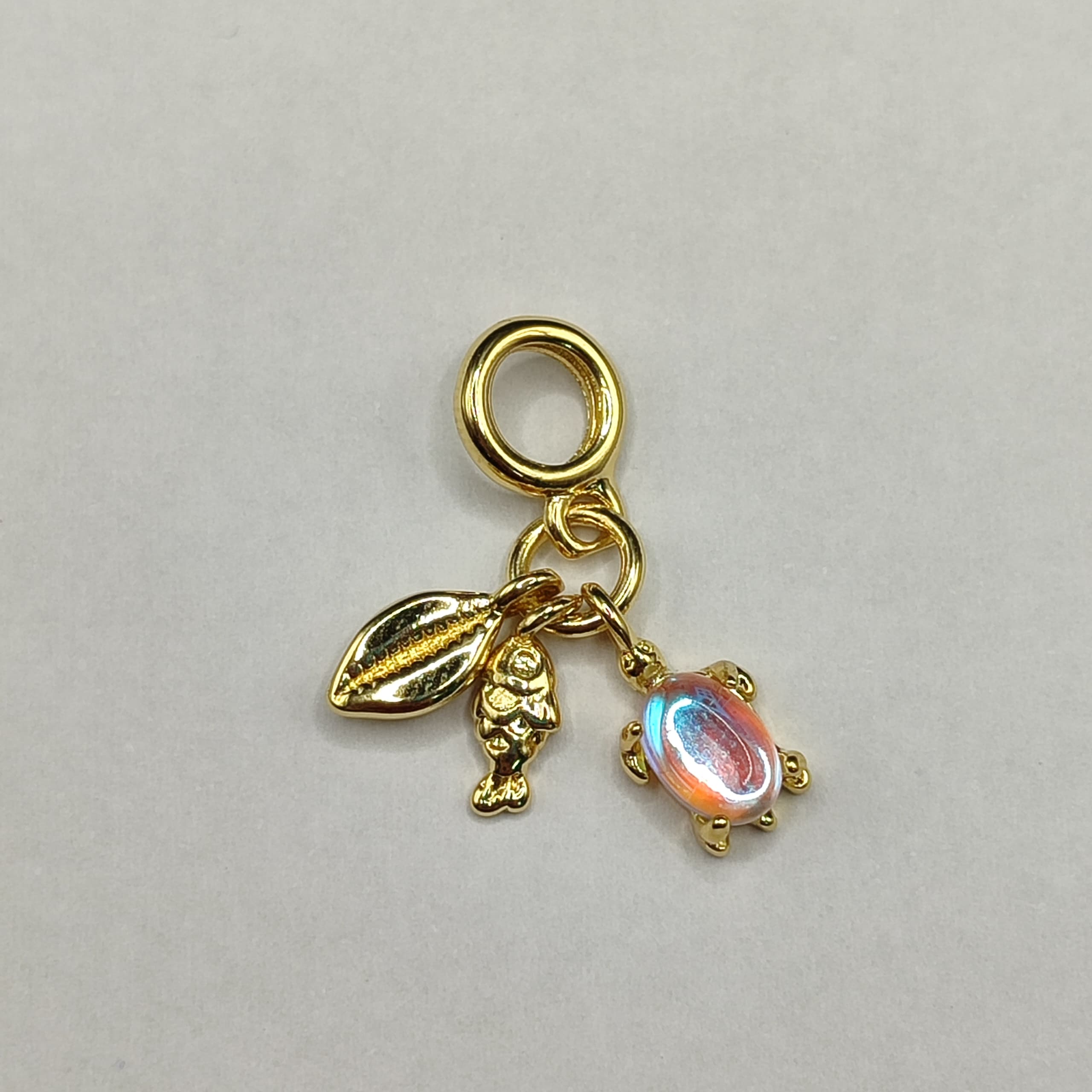 DIJE DE PANDORA TORTUGA,PESCADO Y CARACOL AZUL CLARO