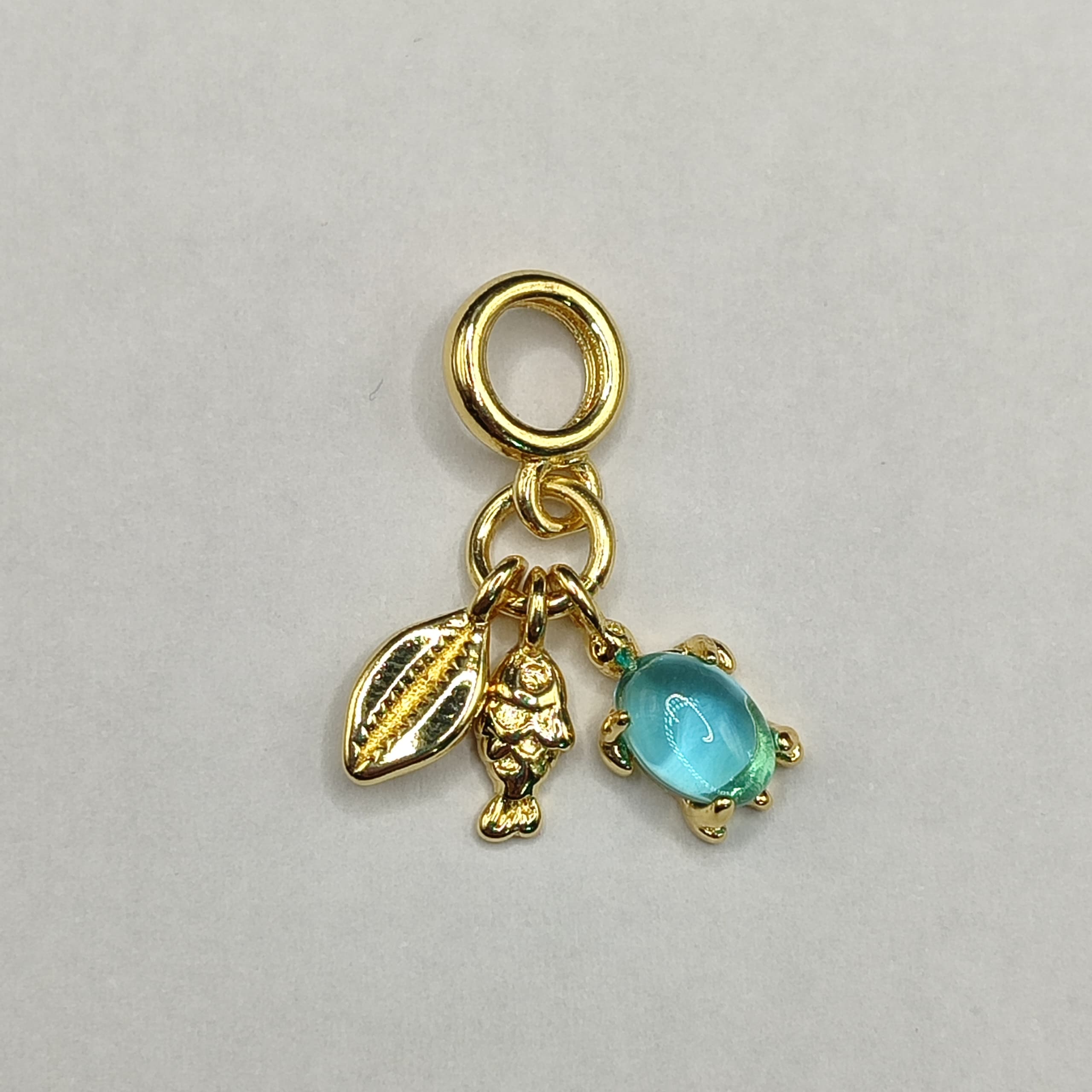 DIJE DE PANDORA TORTUGA,PESCADO Y CARACOL AZUL