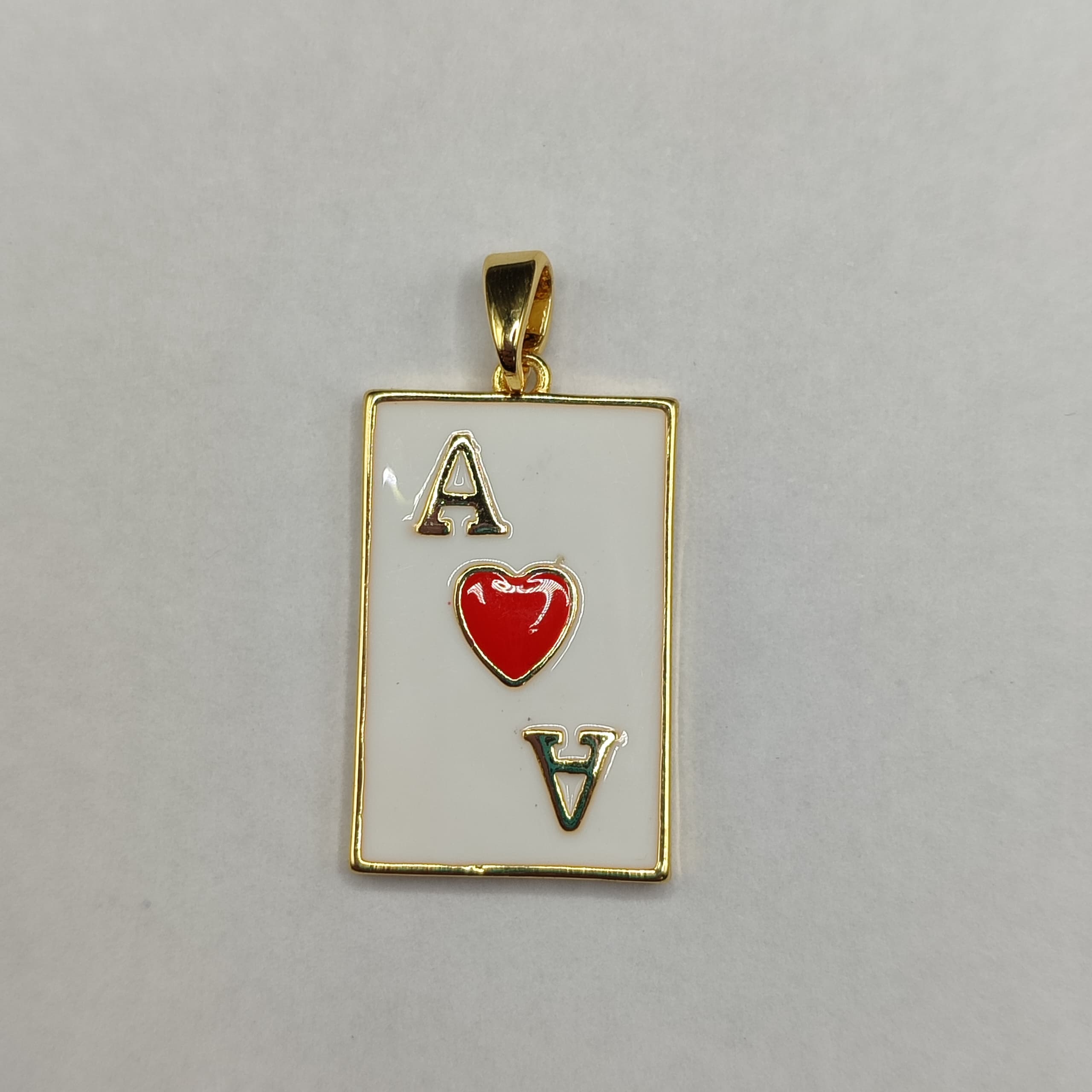 DIJE DE ORO CHINO CARTA A DE CORAZONES