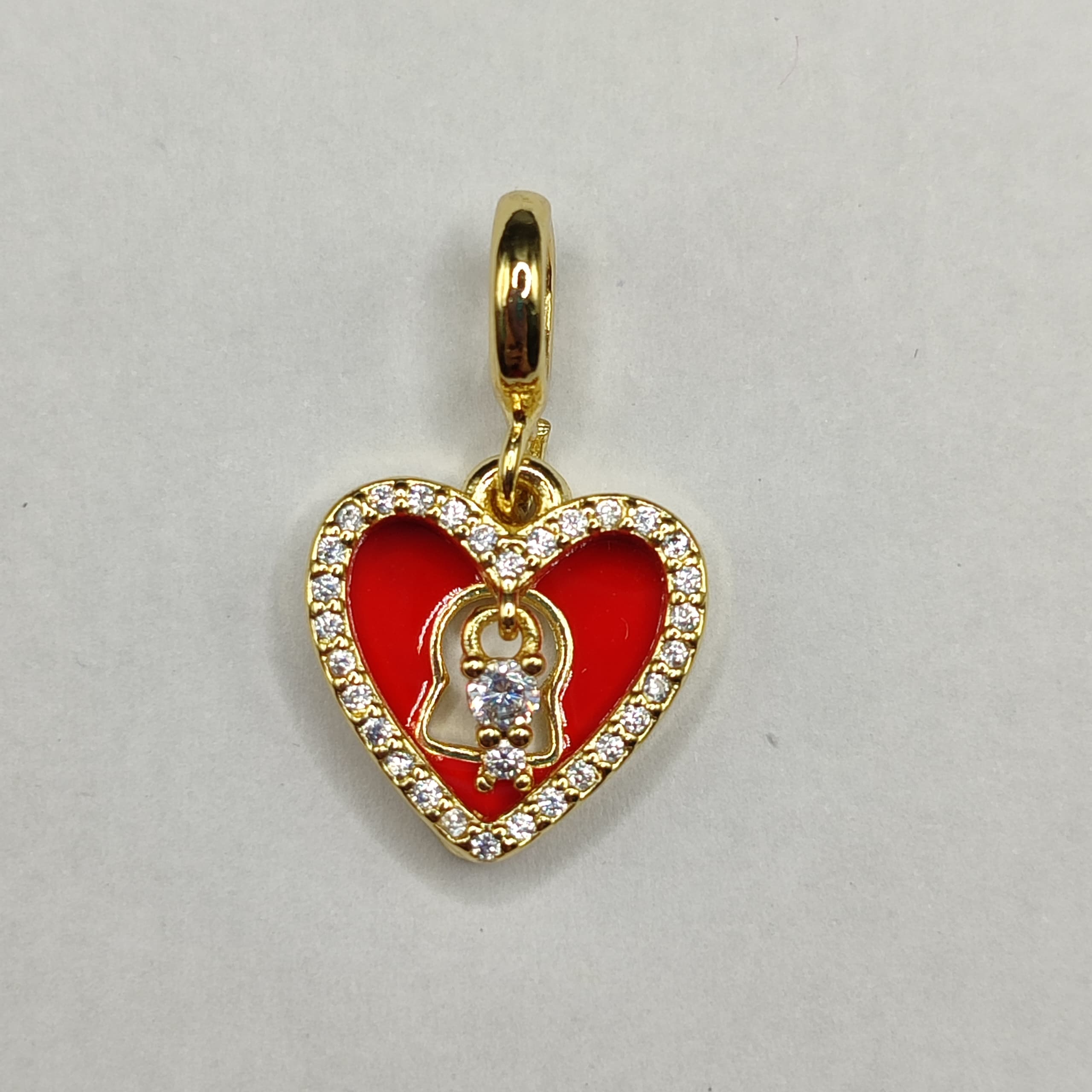 DIJE PANDORA CORAZON CON CANDADO ROJO