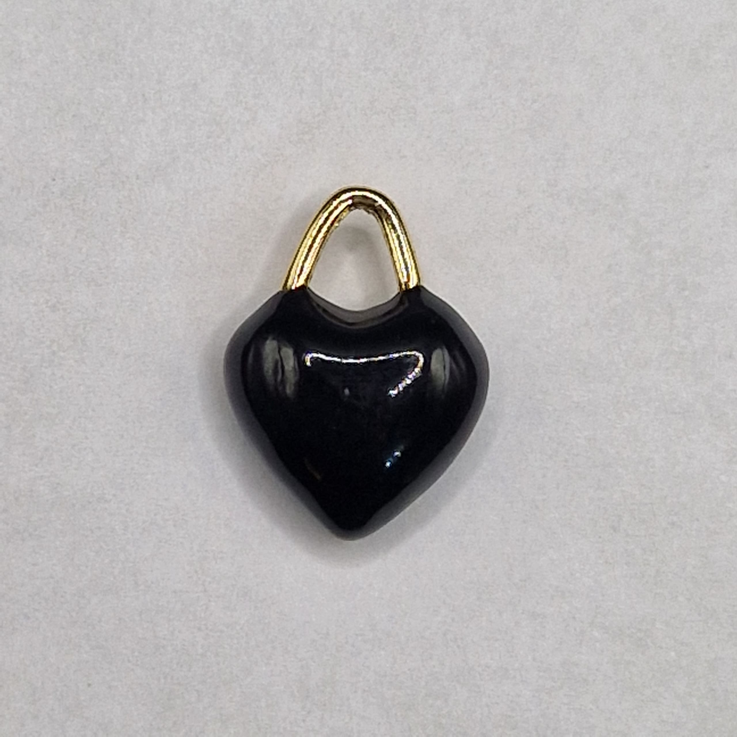 DIJE ORO CHINO CORAZON NEGRO