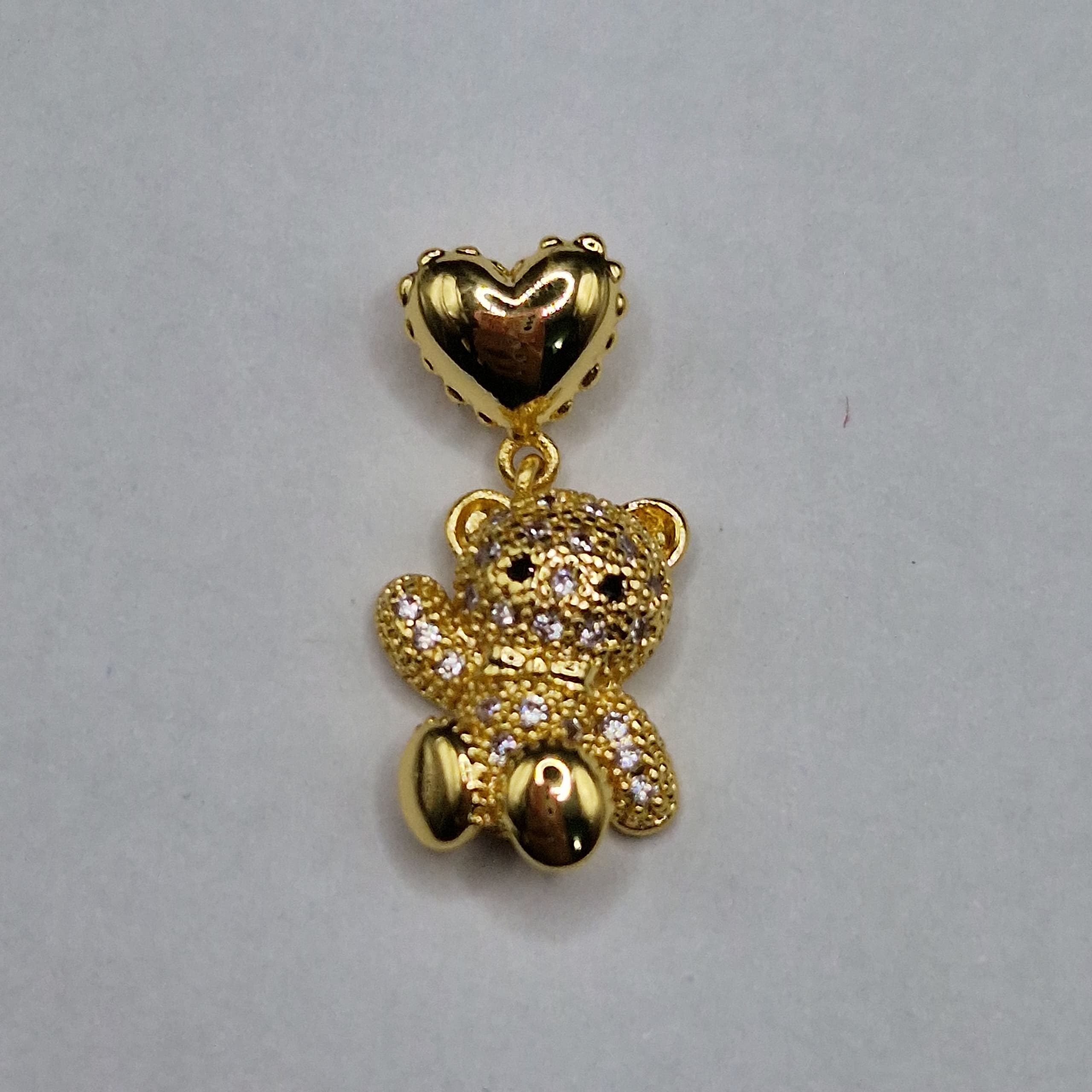 DIJE DE CIRCON OSO CON CORAZON
