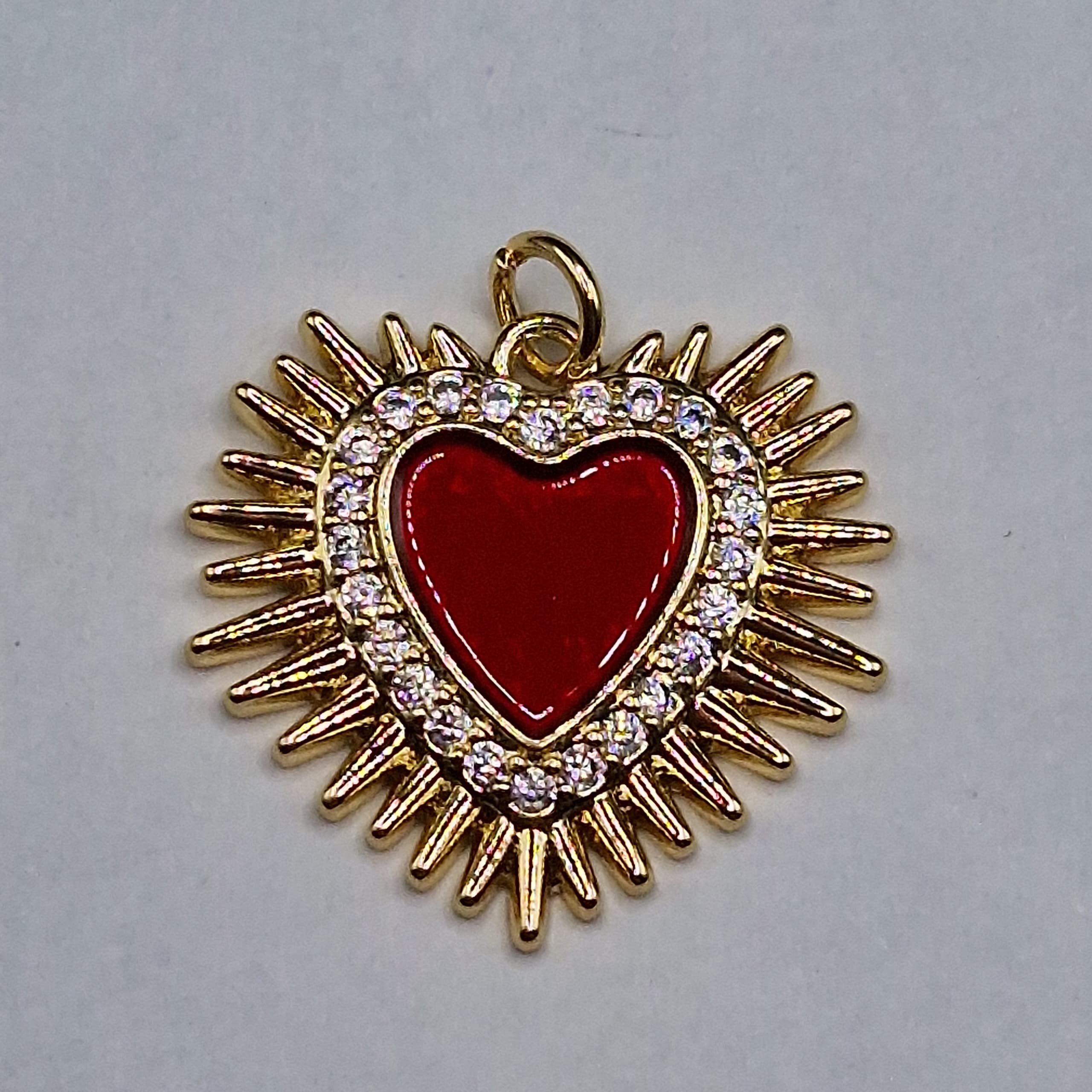 CIRCON DIJE DE CORAZON ROJO ESTILLADO 20X22MM
