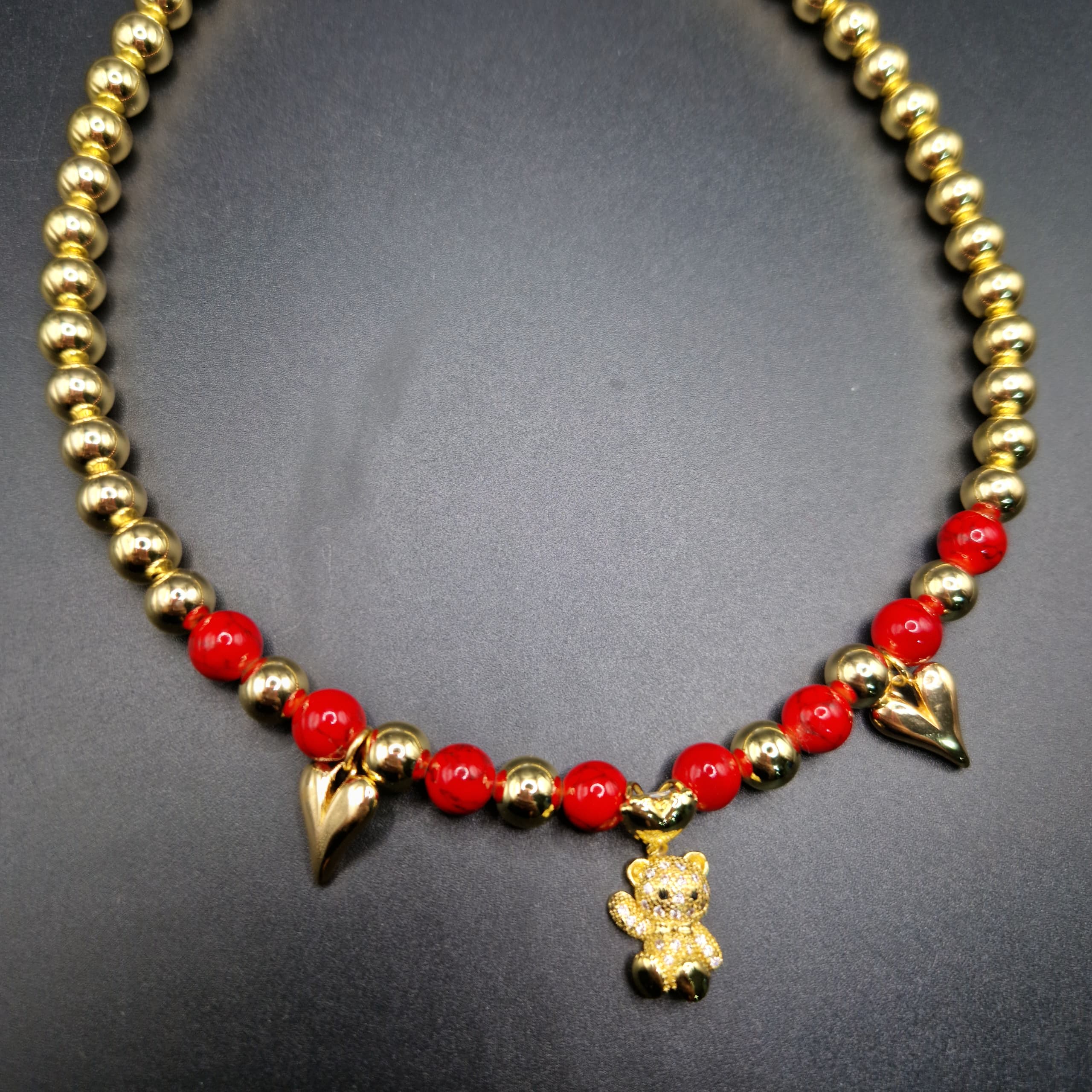 COLLAR 2 CORAZONES Y UN OSO
