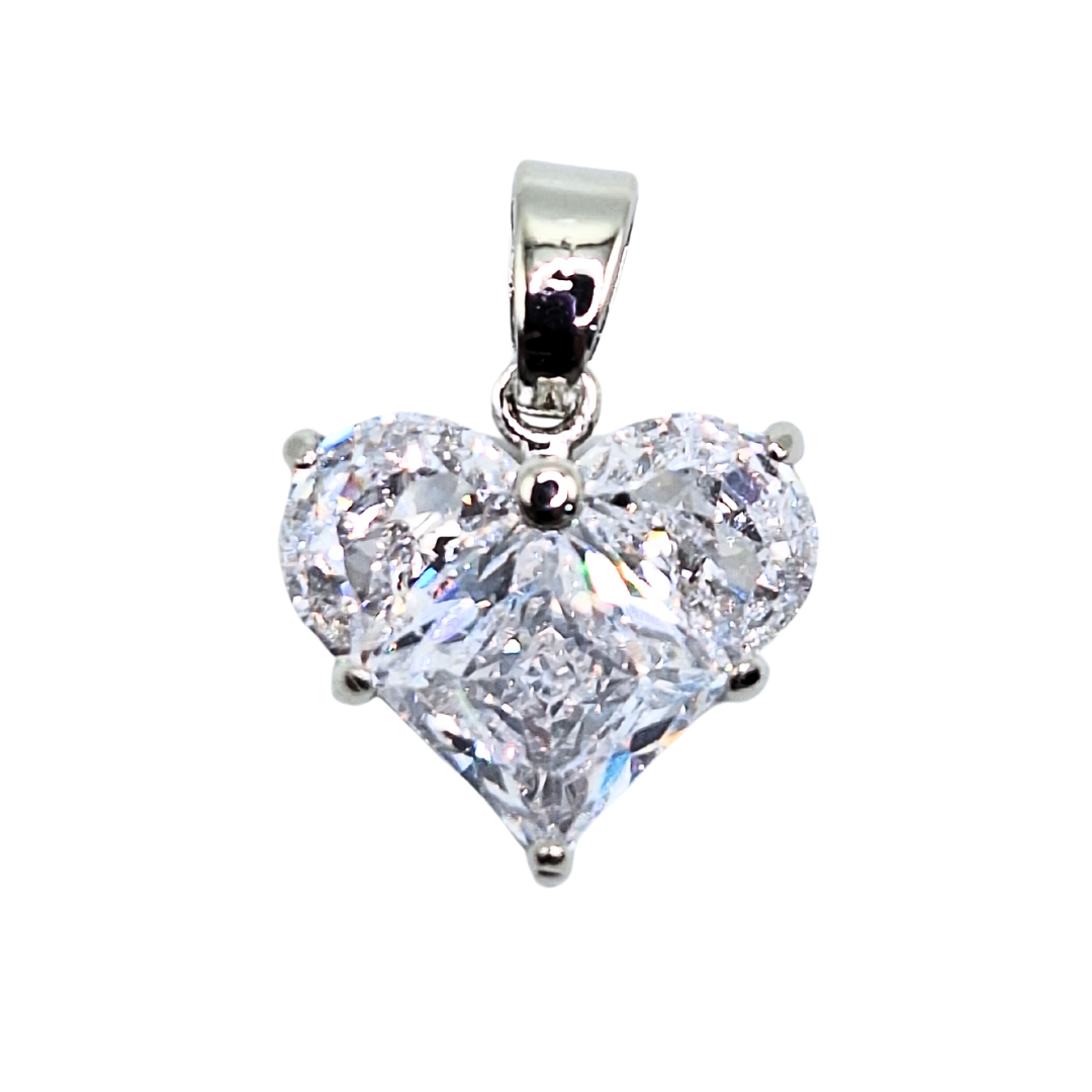 DIJE CIRCON CORAZON PLATEADO