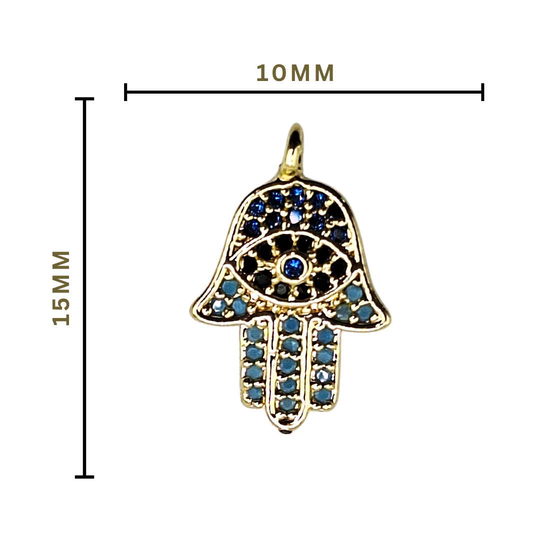 CIRCON CONECTOR MANO DE FATIMA AZUL Y TURQUESA 2