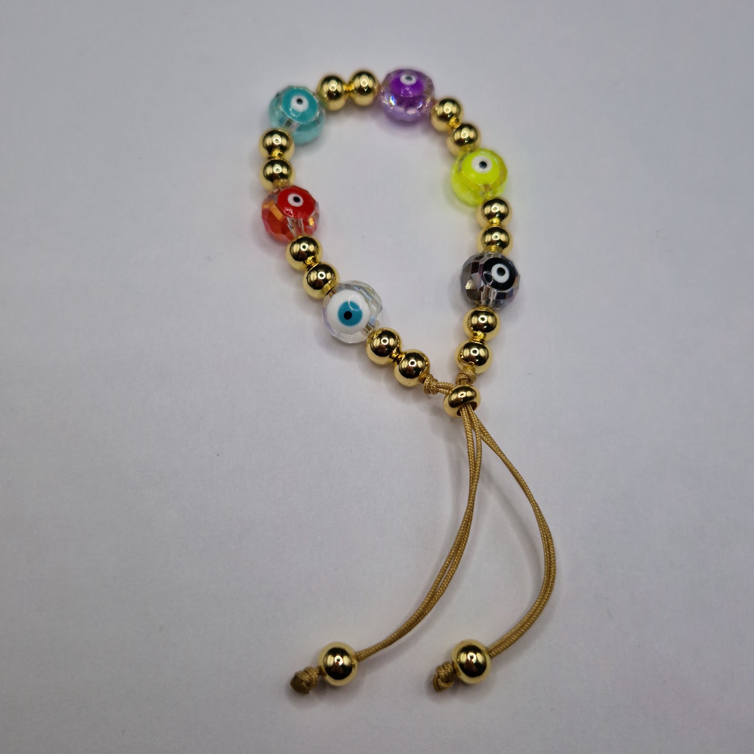 PULSERA DE BALIN CON OJOS TURCOS DE CRISTAL