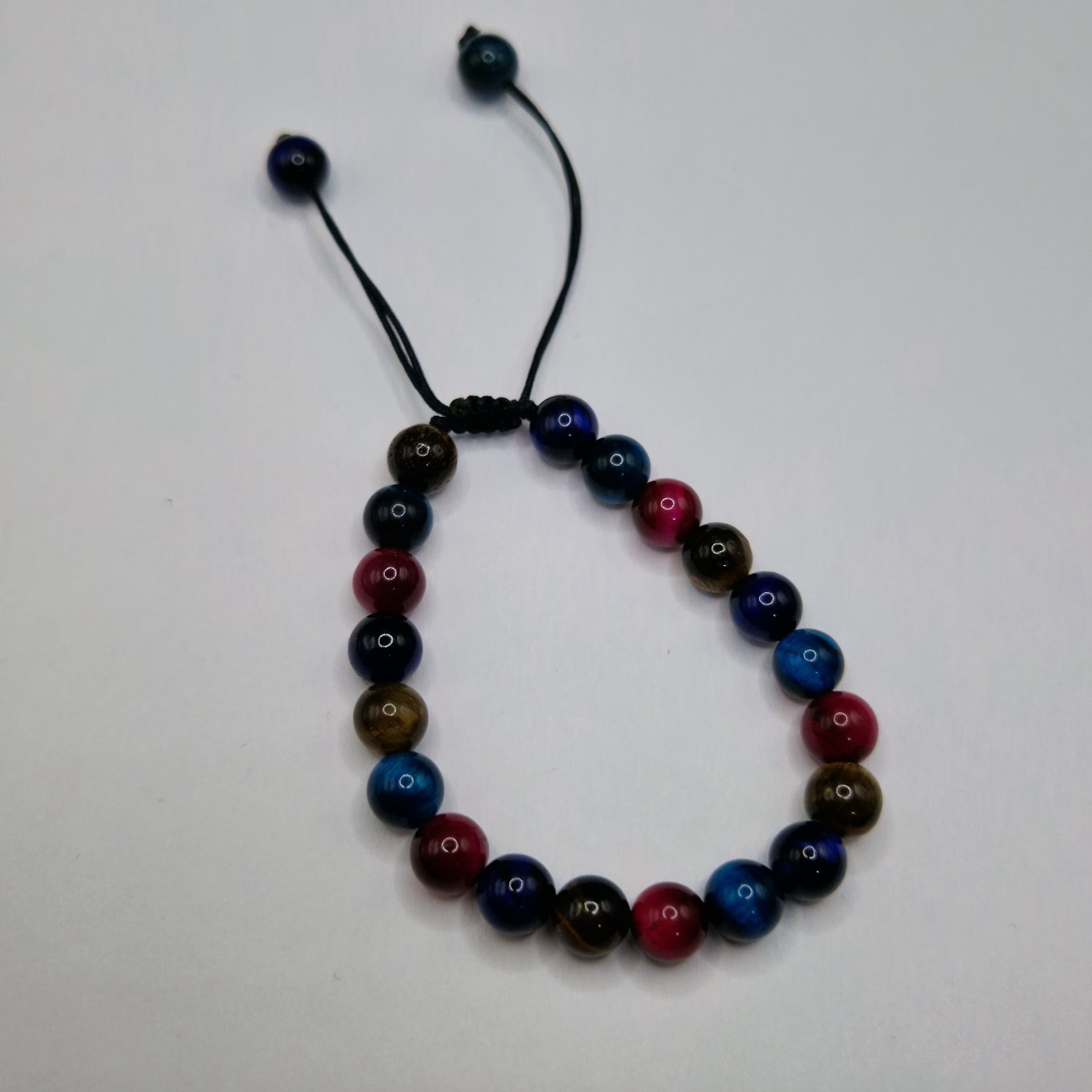 PULSERA DE PIEDRA OJO DE TIGRE DE COLORES