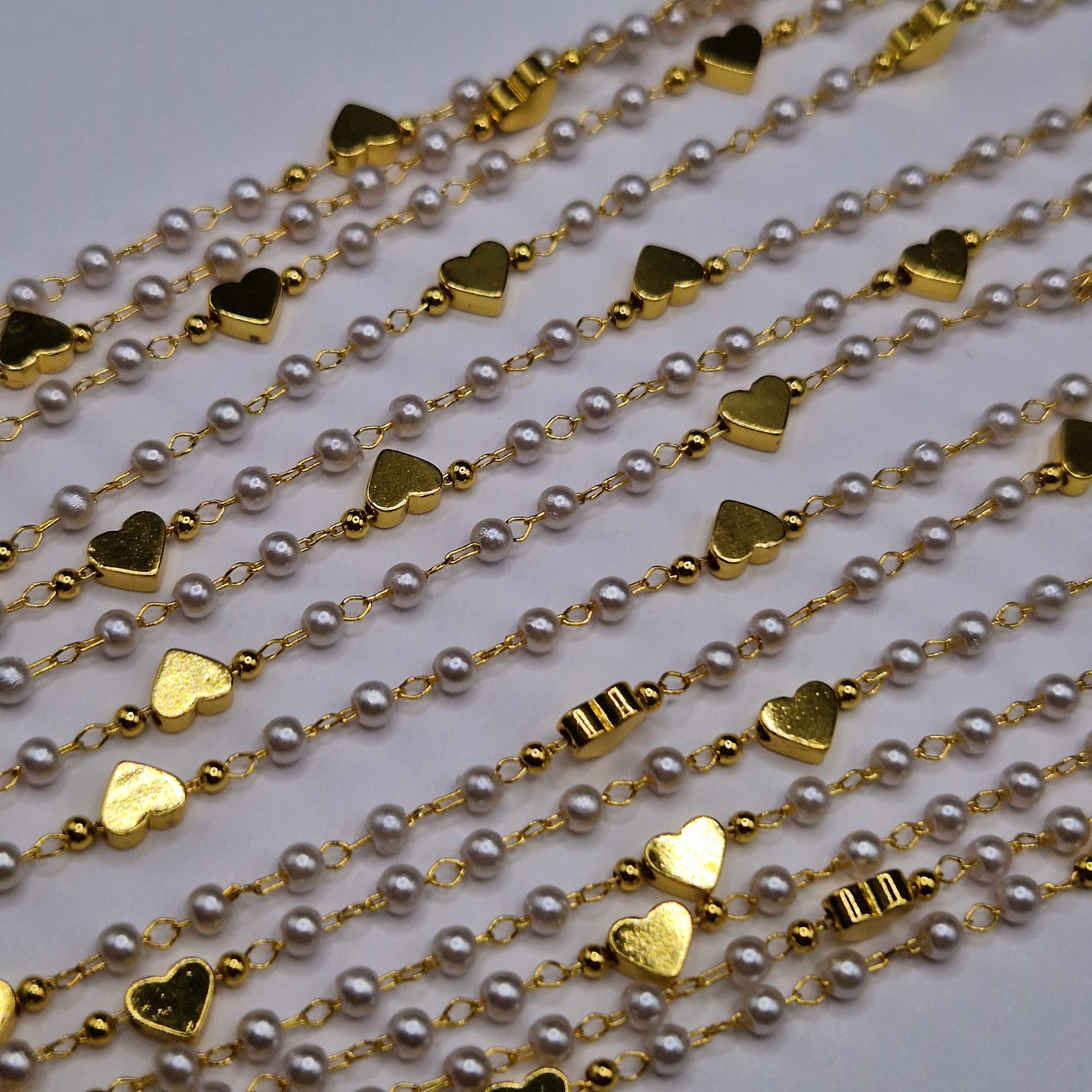 CADENA DE CORAZON CON PERLA