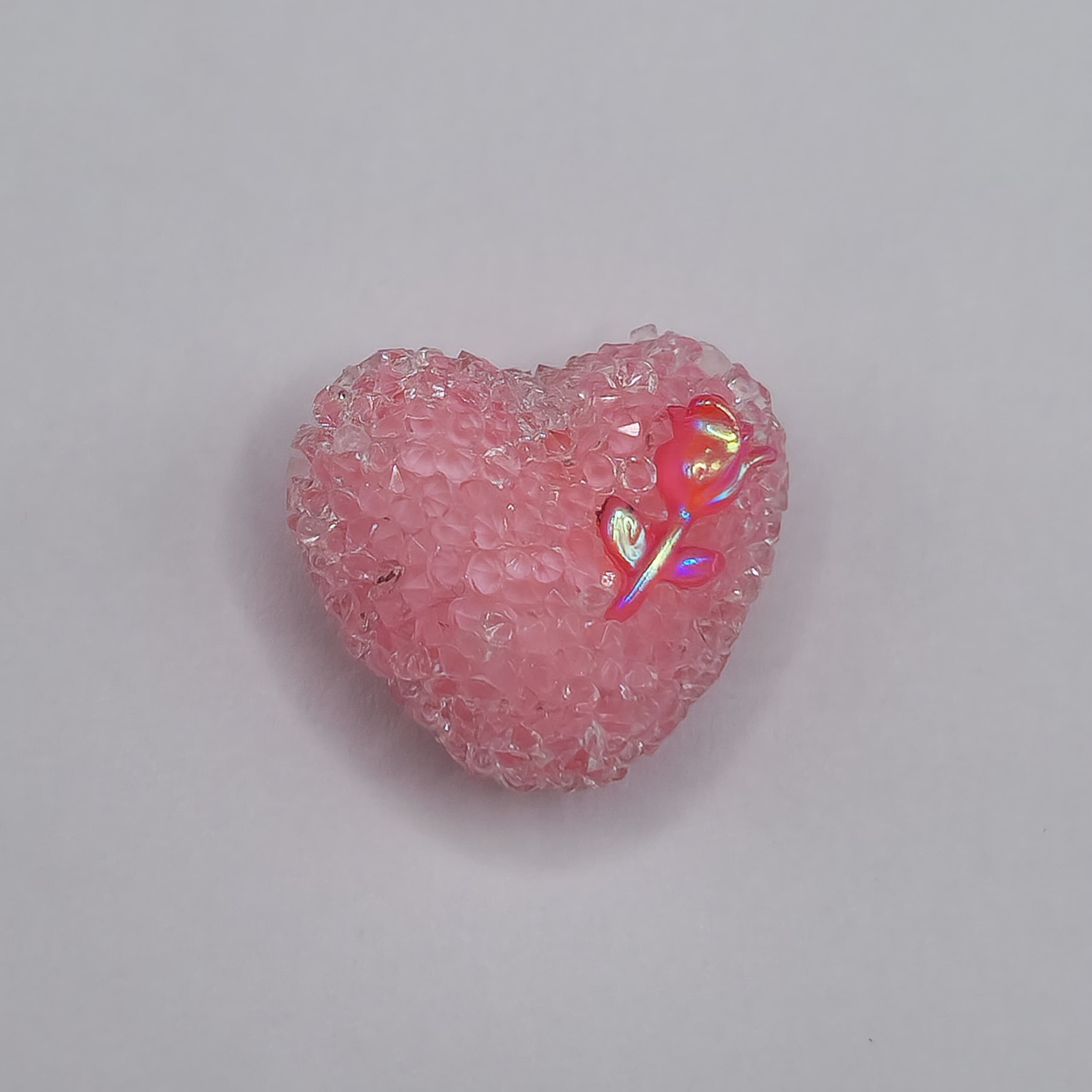 CORAZON DE CRISTALES ROSADO